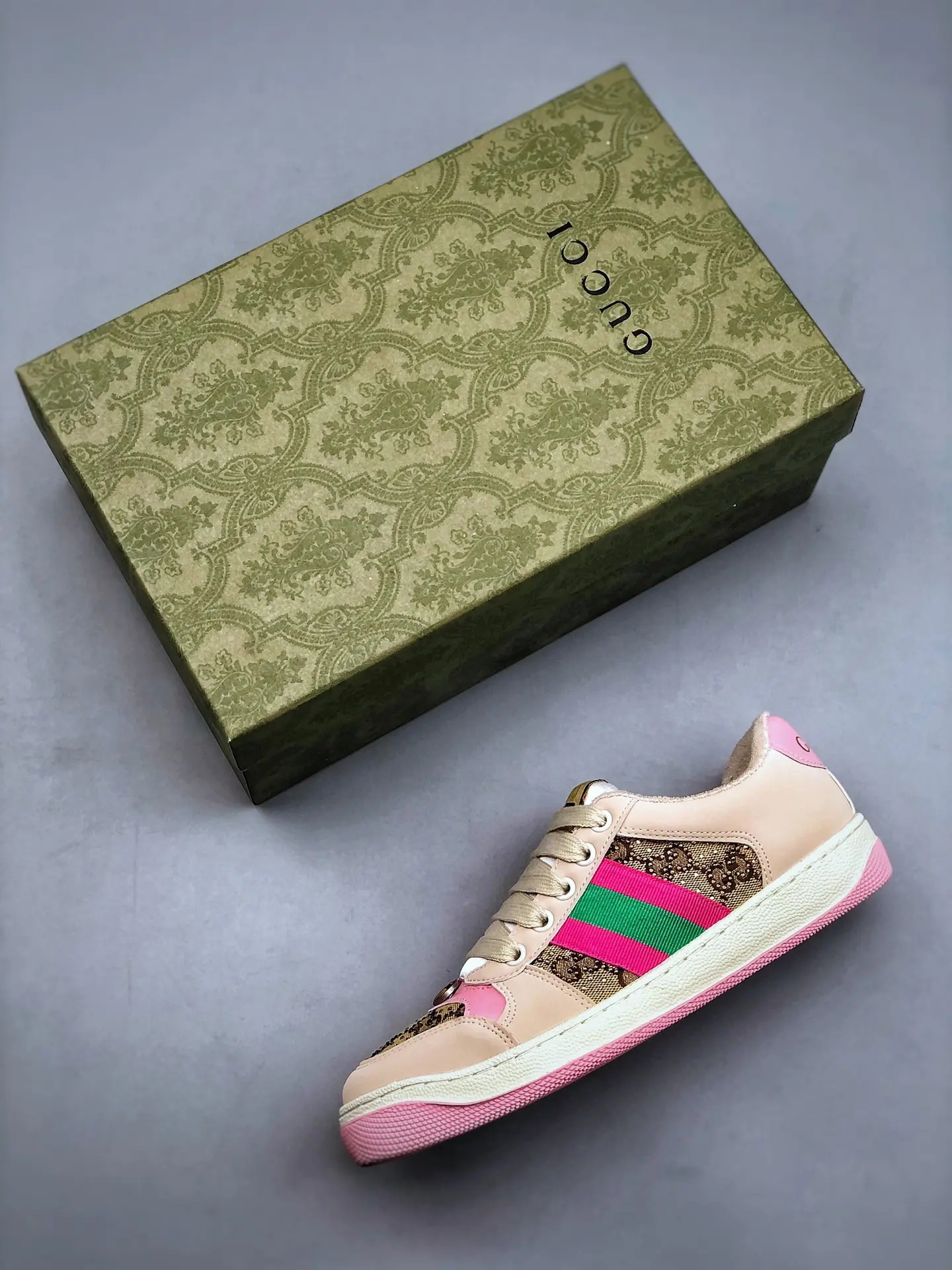 YASSW | Gucci Women's Screener Sneaker With Crystals, Off-White - Replica Review