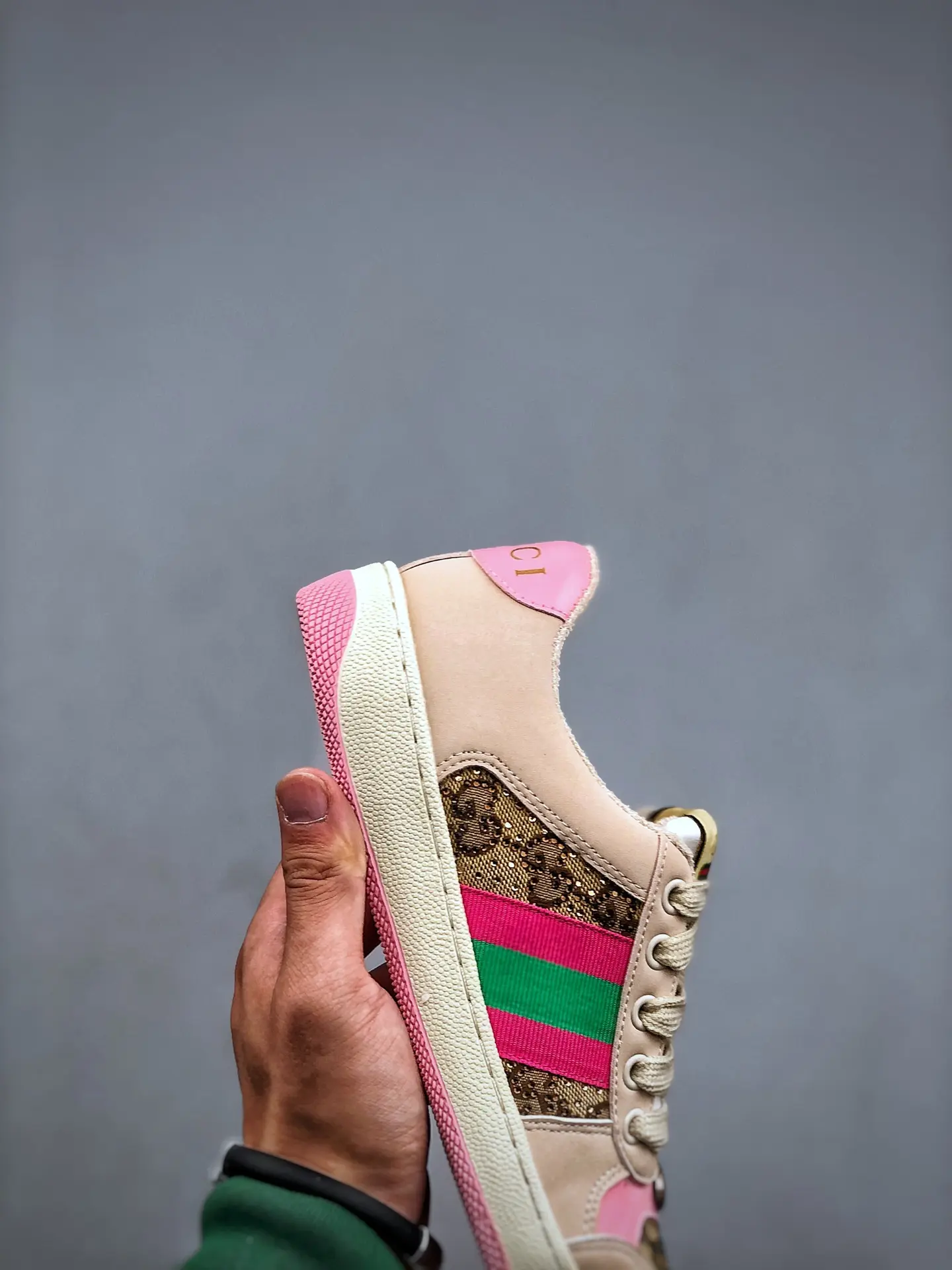 YASSW | Gucci Women's Screener Sneaker With Crystals, Off-White - Replica Review