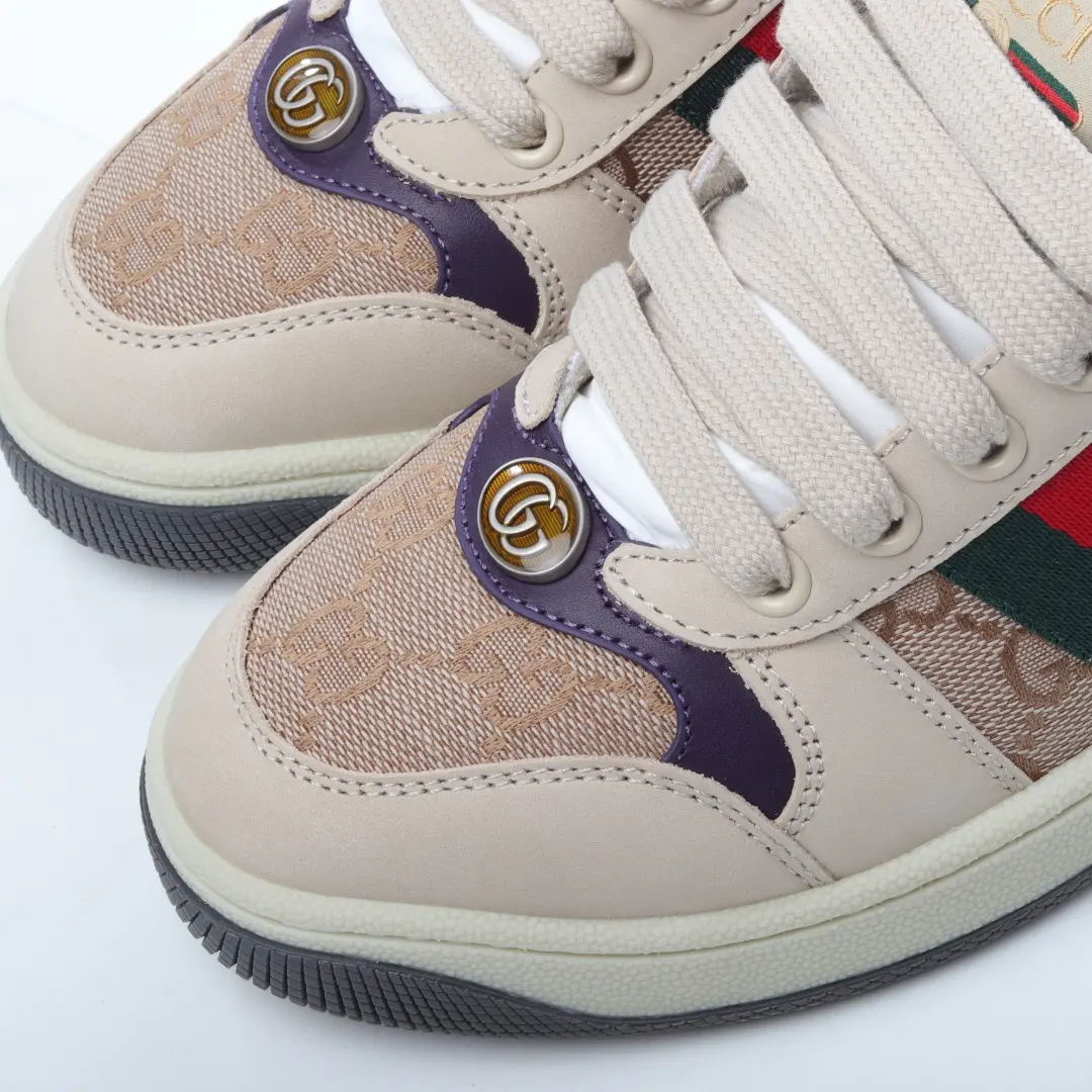 YASSW | Gucci Screener Leather and GG-Supreme Canvas Trainers Replica Review