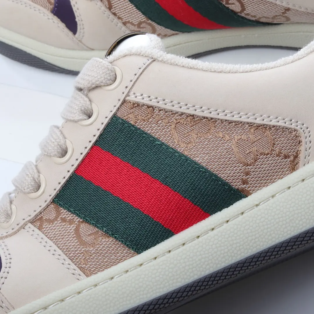 YASSW | Gucci Screener Leather and GG-Supreme Canvas Trainers Replica Review