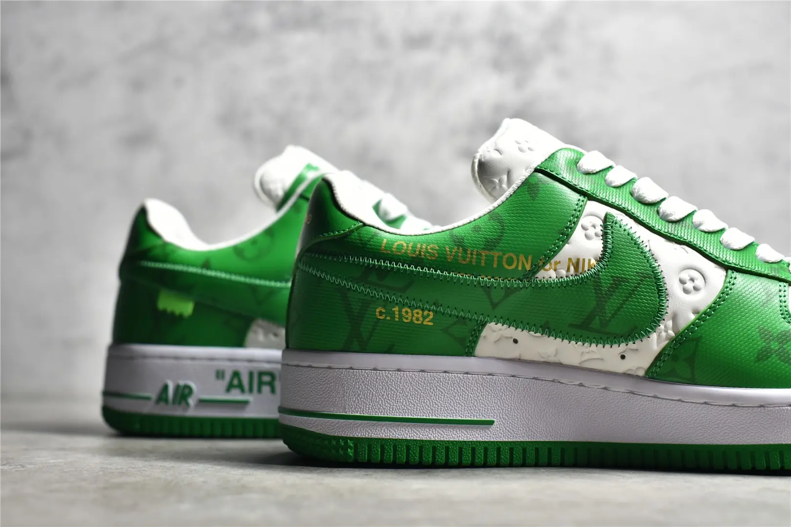 YASSW | The Ultimate Guide to Replica Louis Vuitton x Nike Air Force 1 Green Sneakers