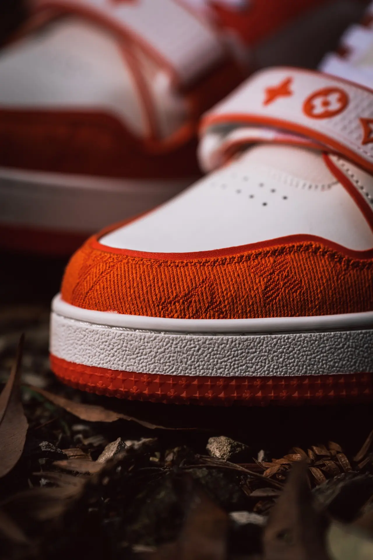 YASSW | Louis Vuitton Trainer Monogram Denim Orange Replica: A Detailed Look