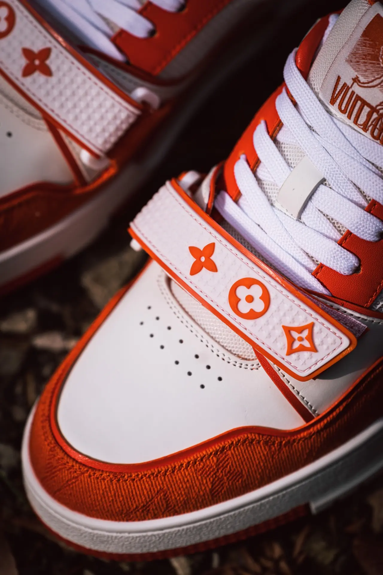 YASSW | Louis Vuitton Trainer Monogram Denim Orange Replica: A Detailed Look