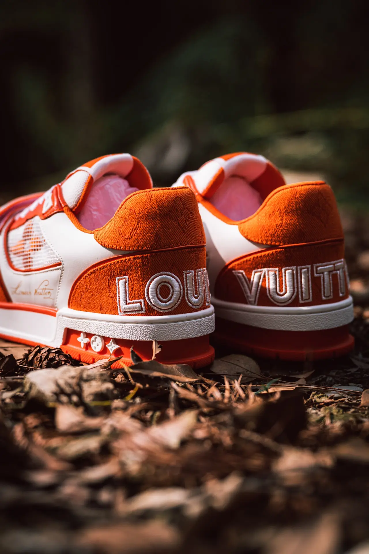 YASSW | Louis Vuitton Trainer Monogram Denim Orange Replica: A Detailed Look