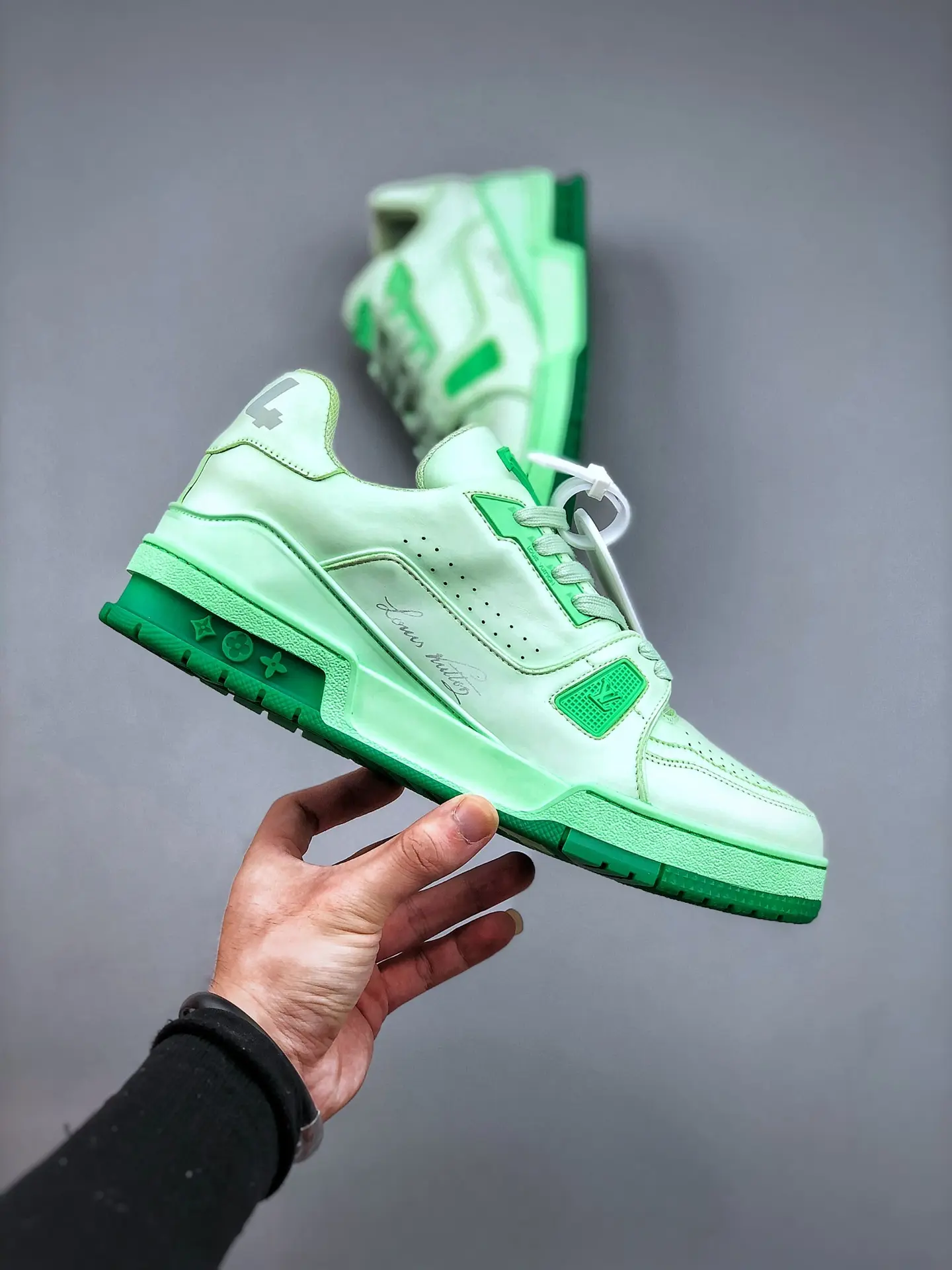 YASSW | Louis Vuitton LV Trainer Fluorescent Green Replica Sneakers - Style & Comfort