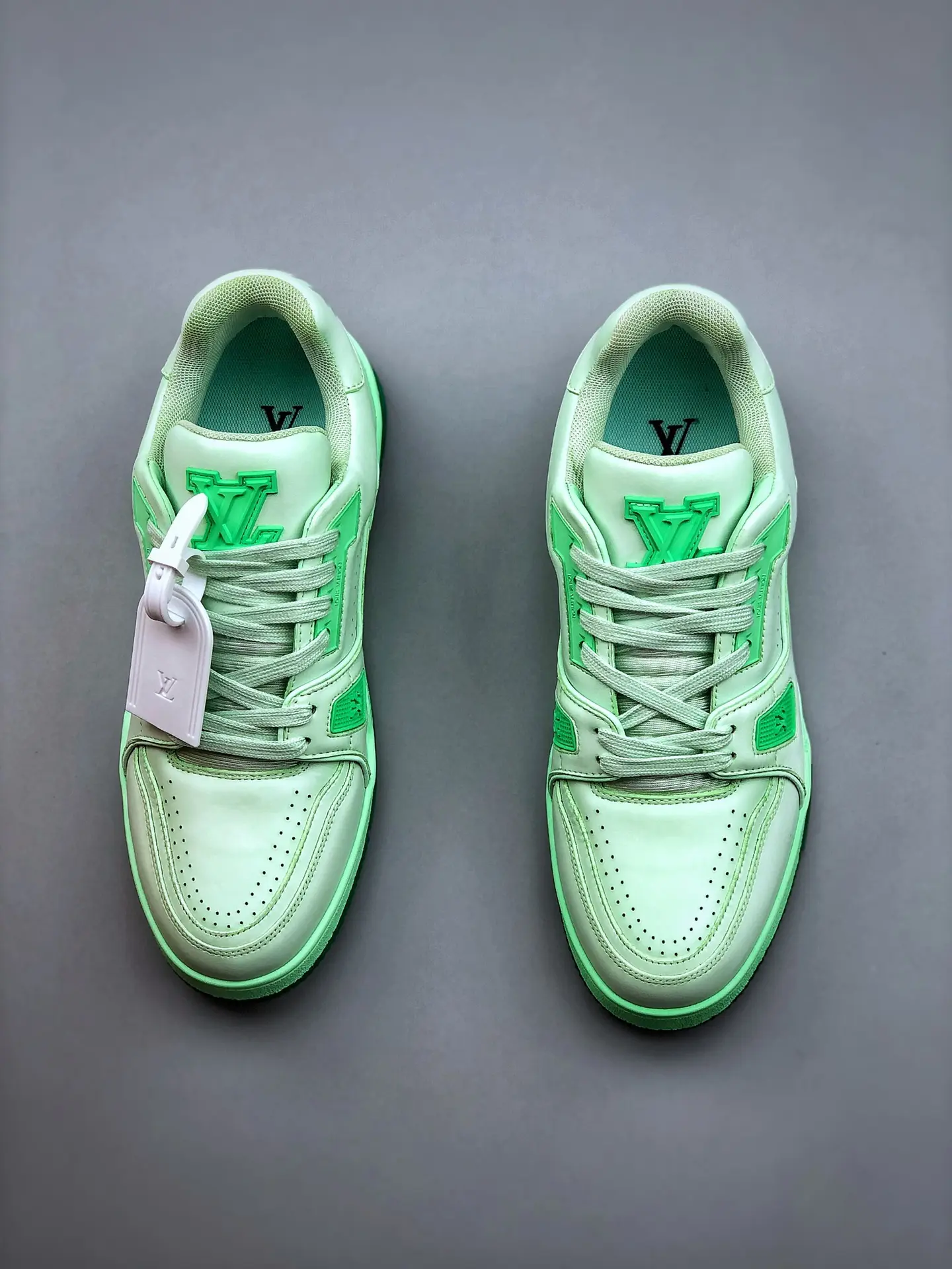 YASSW | Louis Vuitton LV Trainer Fluorescent Green Replica Sneakers - Style & Comfort