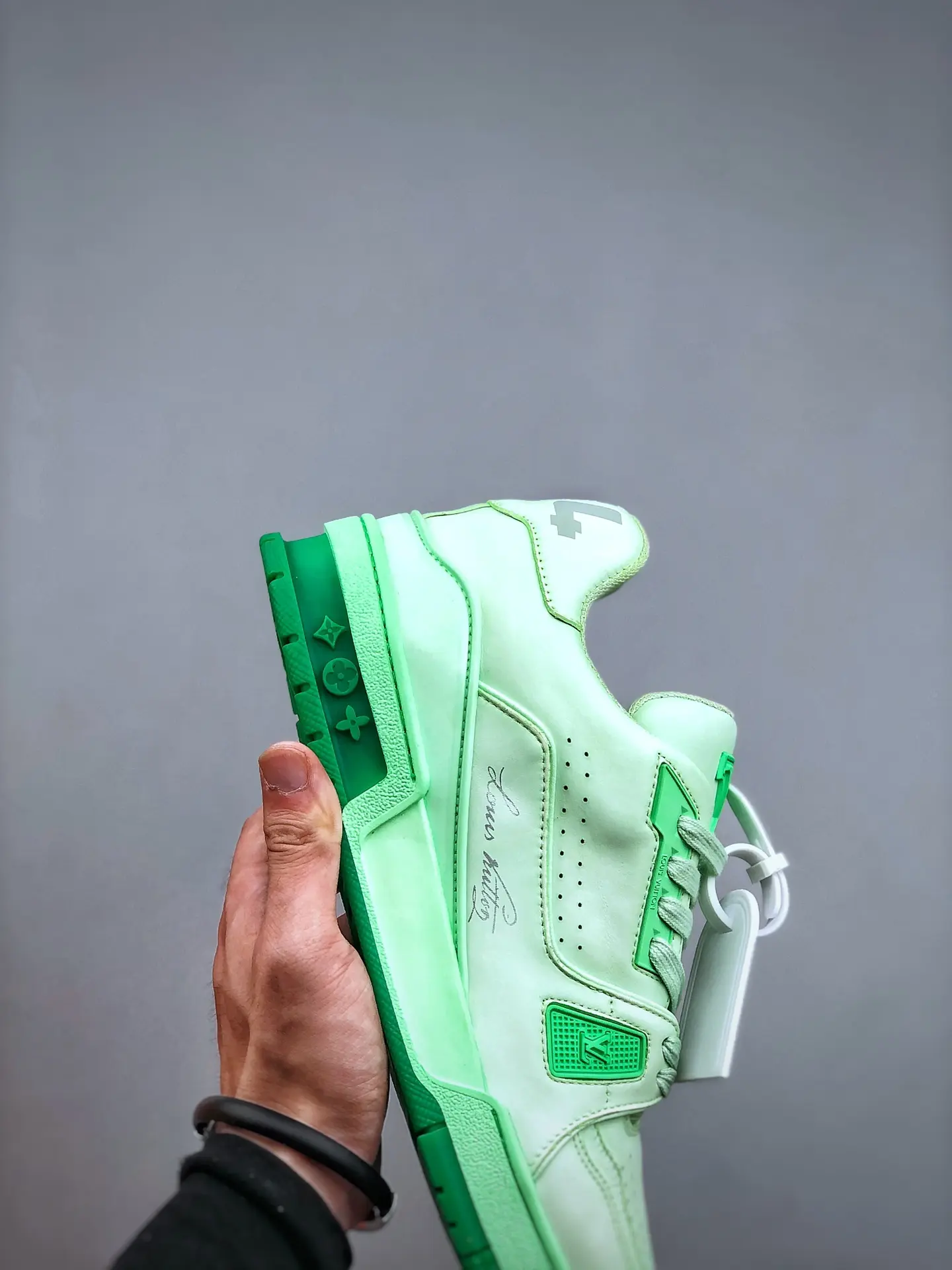 YASSW | Louis Vuitton LV Trainer Fluorescent Green Replica Sneakers - Style & Comfort