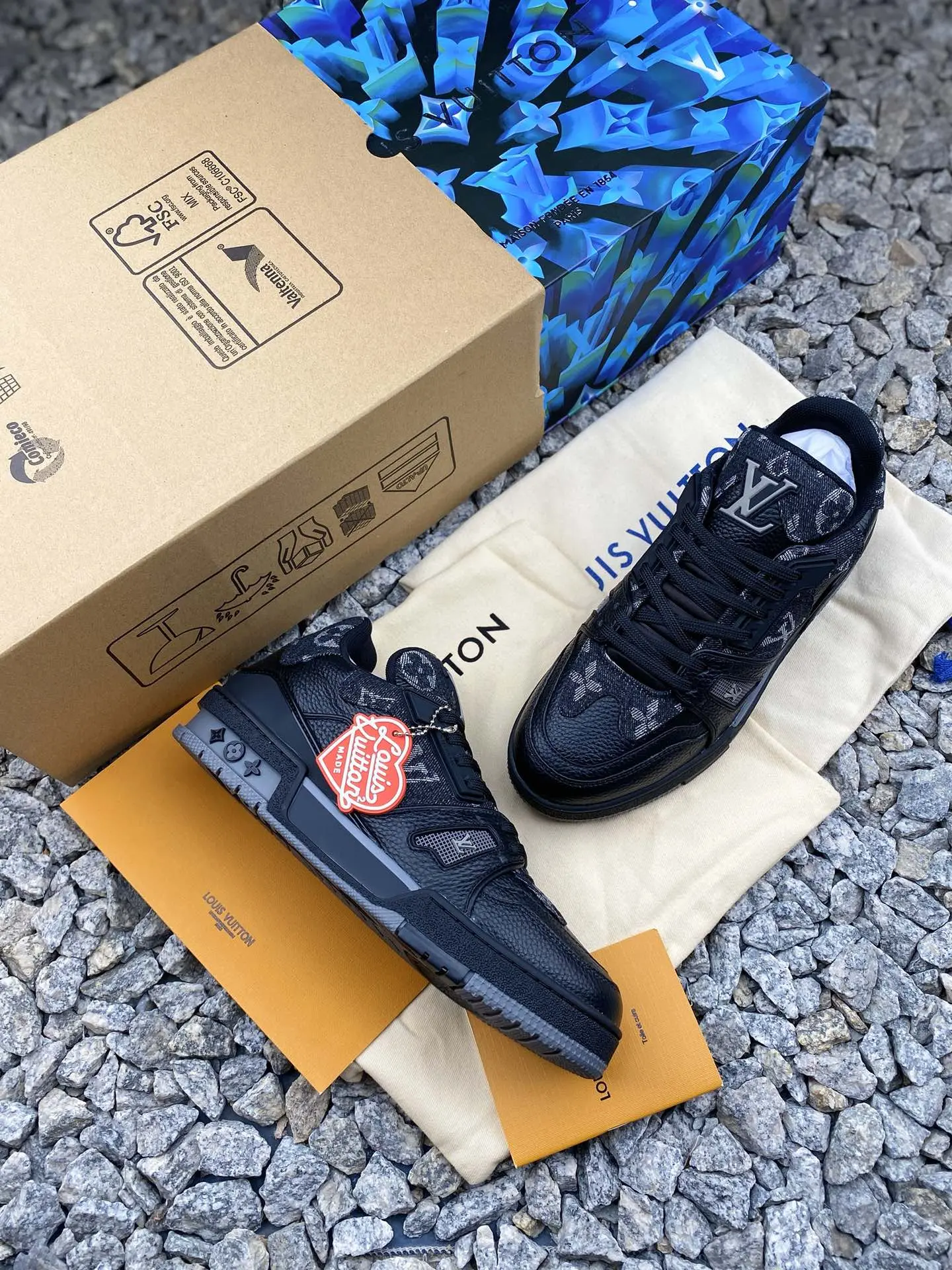 YASSW | Ultimate Guide to Replica Louis Vuitton LV Trainer x Nigo Black Denim Sneakers