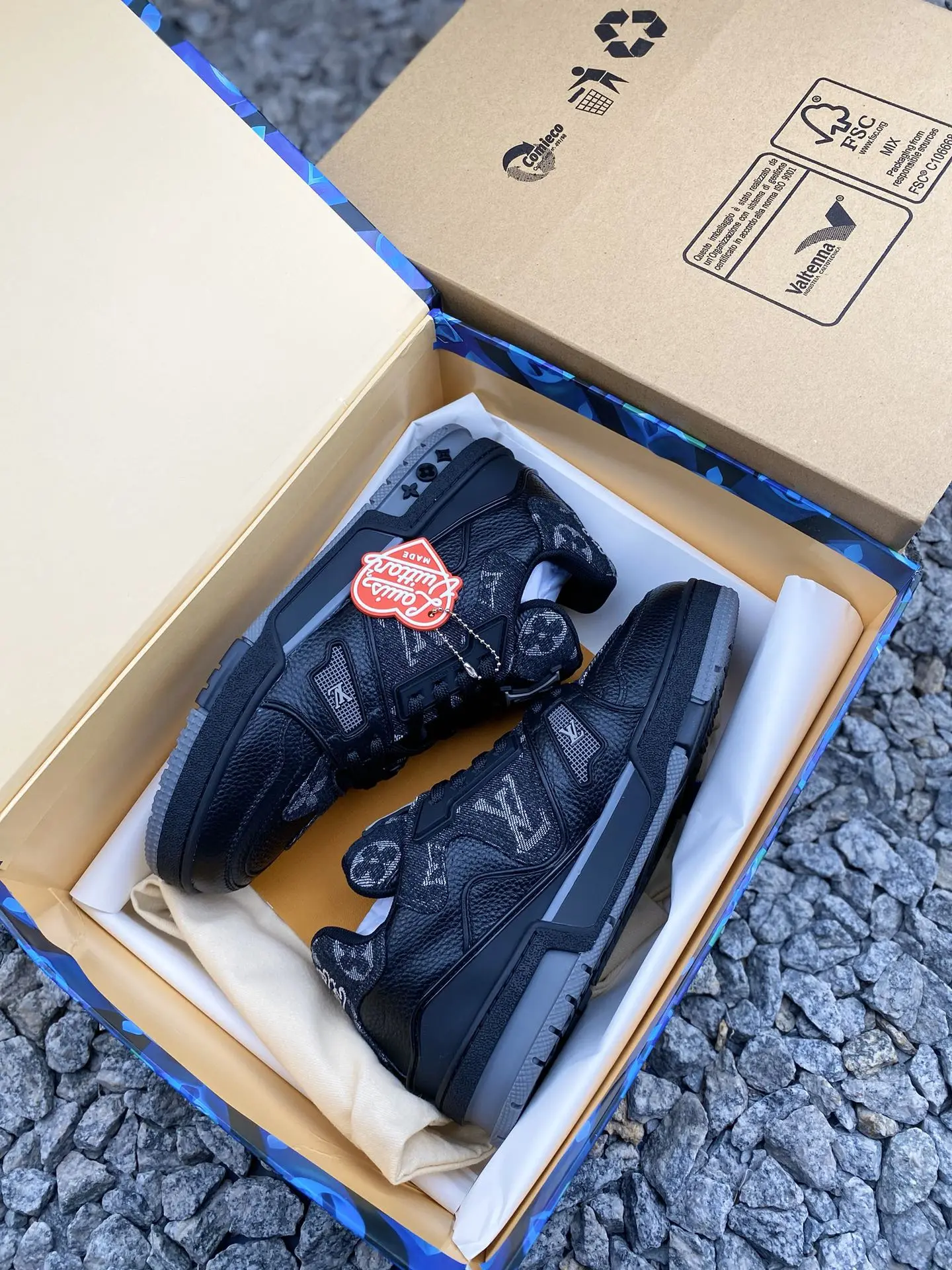 YASSW | Ultimate Guide to Replica Louis Vuitton LV Trainer x Nigo Black Denim Sneakers