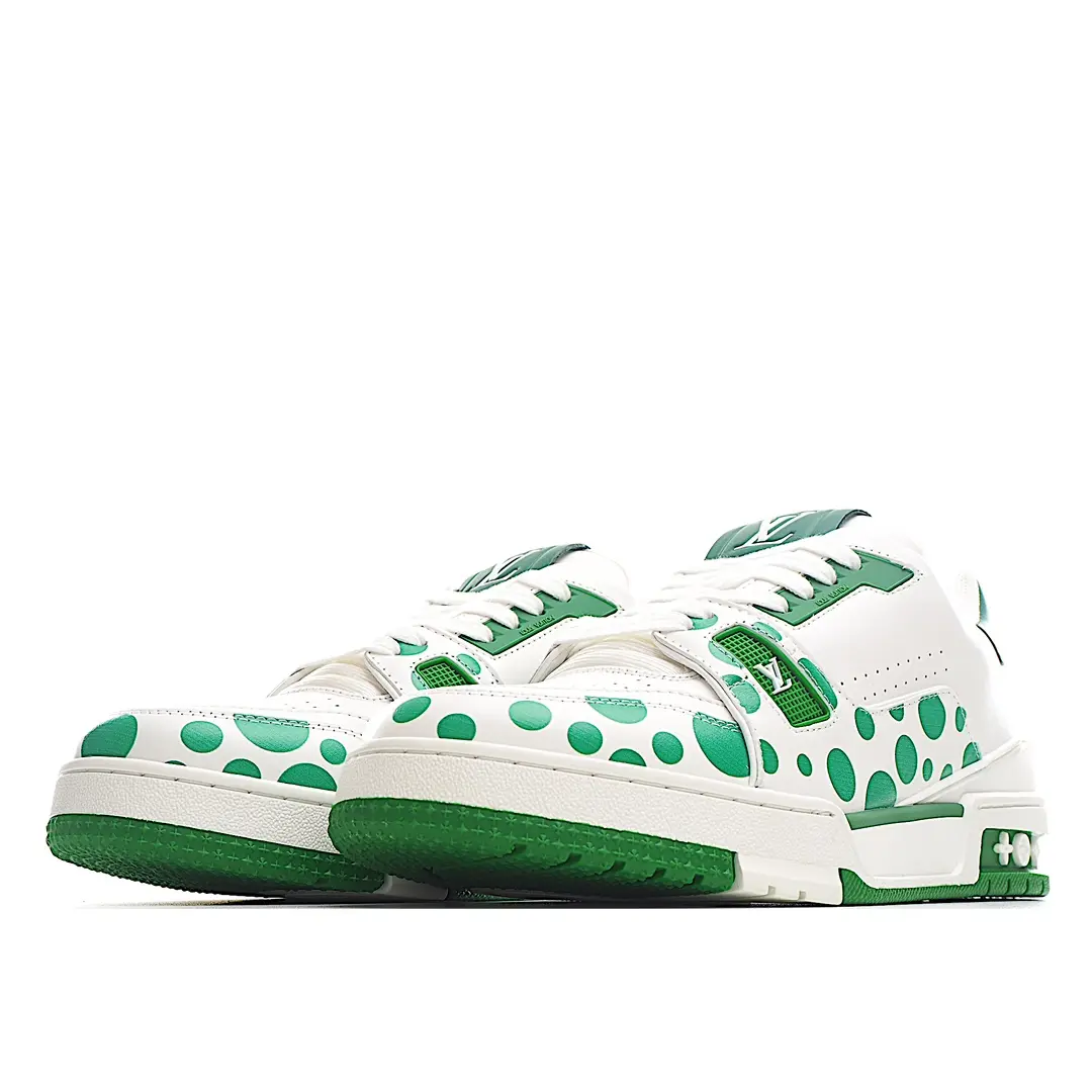 YASSW | Replica Fake Louis Vuitton Yayoi Kusama Green White Sneakers Review