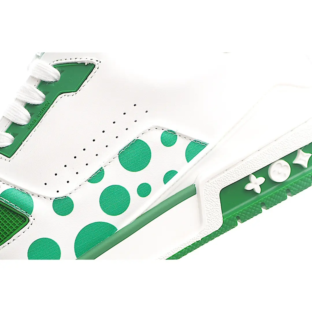 YASSW | Replica Fake Louis Vuitton Yayoi Kusama Green White Sneakers Review