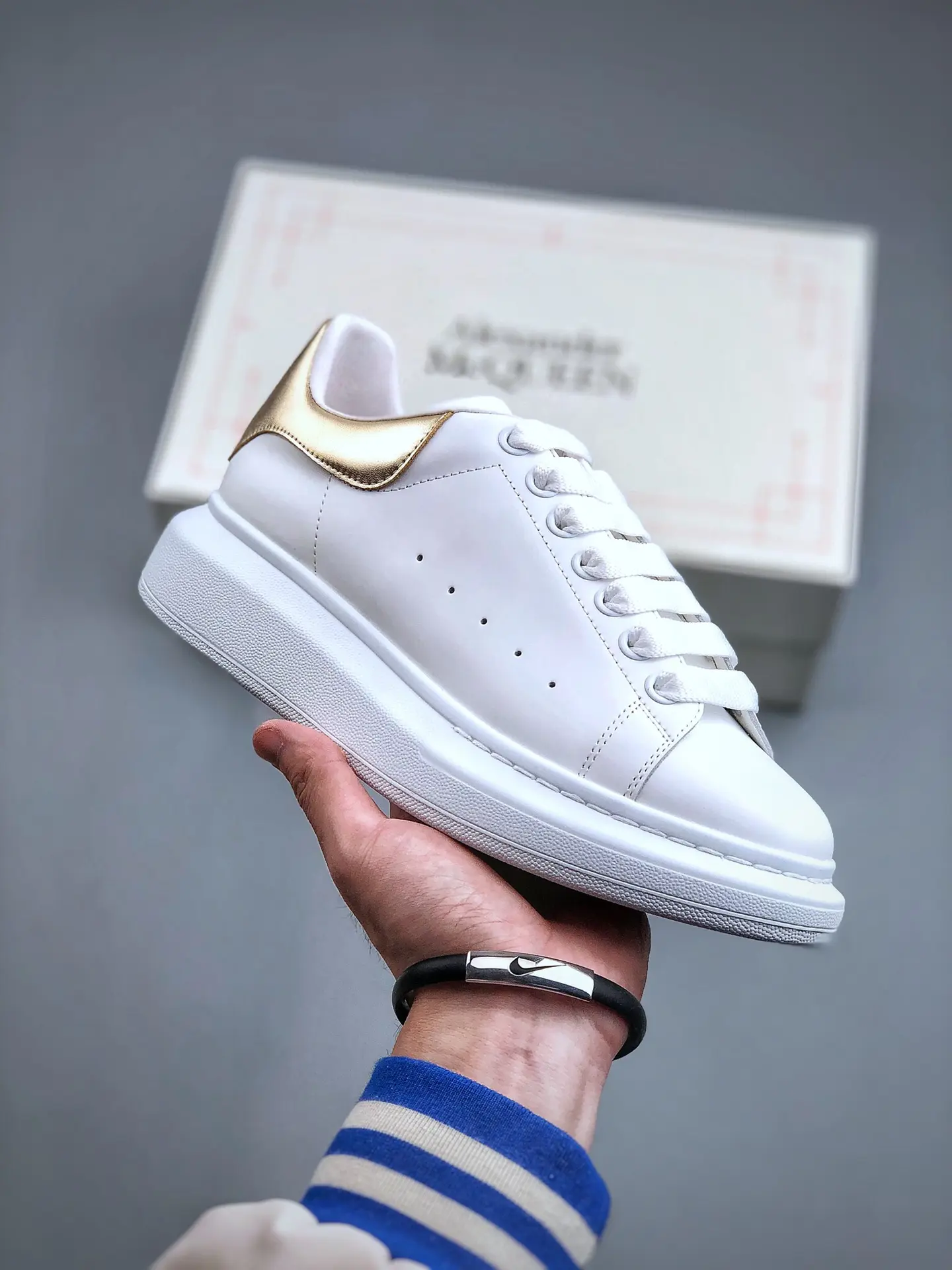 YASSW | Replica Alexander McQueen Sneakers: White & Black, Unisex, High-Quality