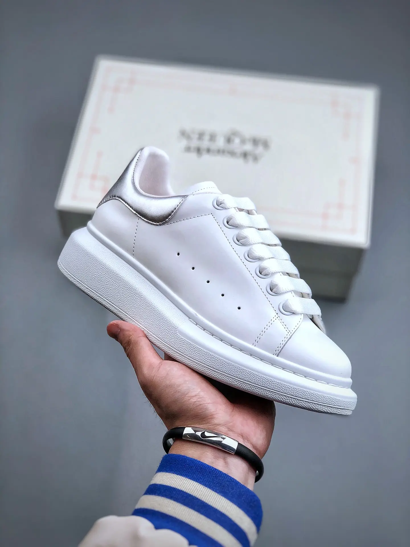 YASSW | Replica Alexander McQueen Sneakers: White & Black, Unisex, High-Quality