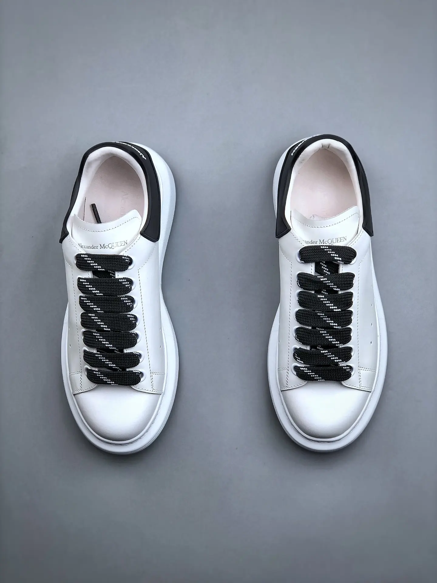 YASSW | Replica Alexander McQueen Oversized Sneakers: White Leather for Men