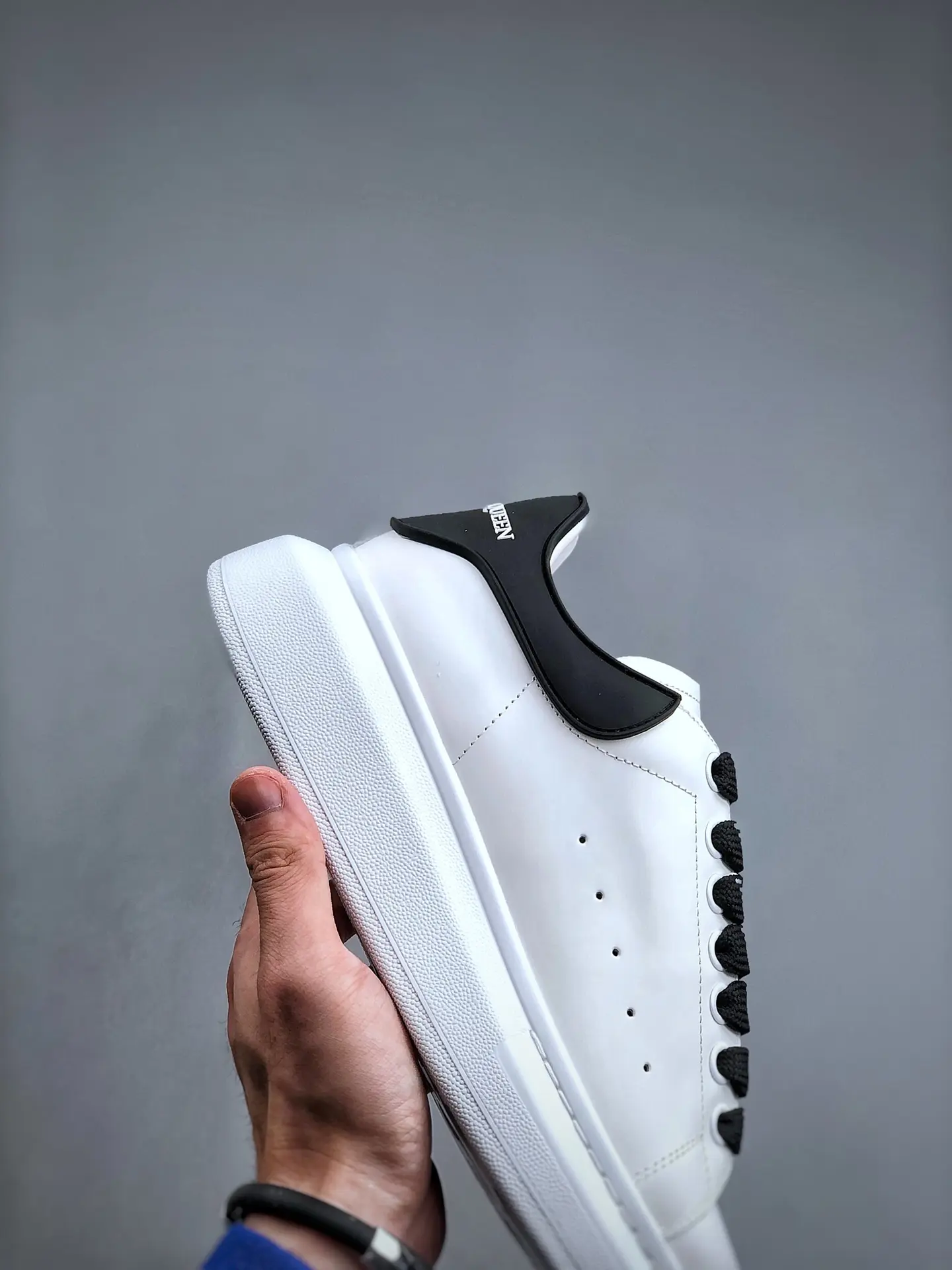 YASSW | Replica Alexander McQueen Oversized Sneakers: White Leather for Men