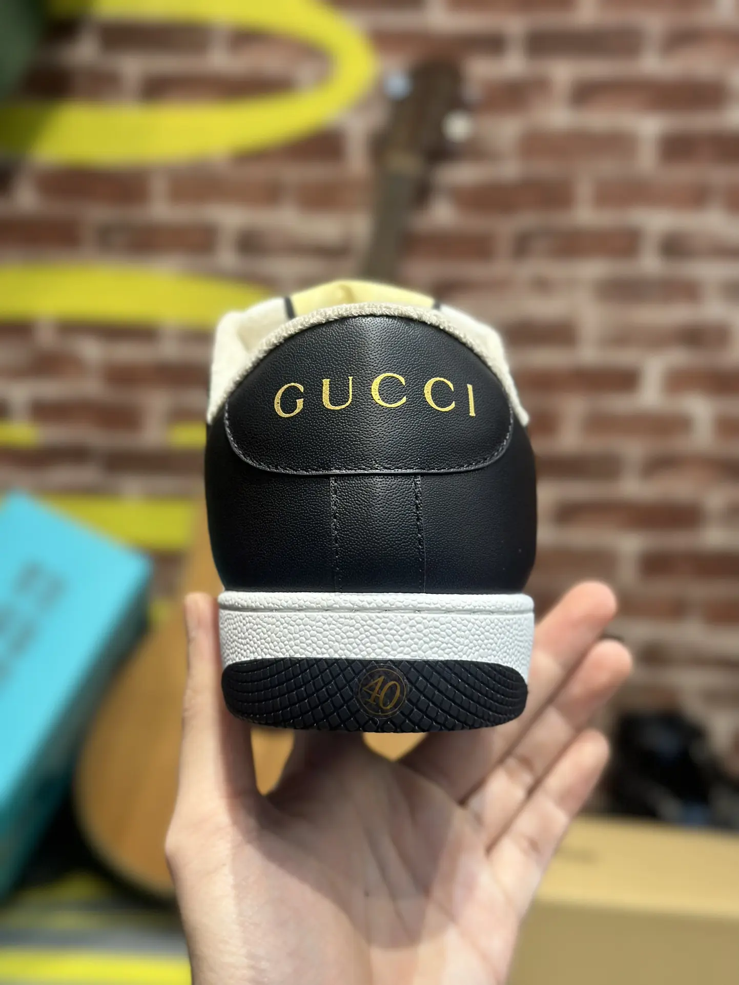 YASSW | Replica Gucci Screener Sneakers: Black & White Leather Low Tops