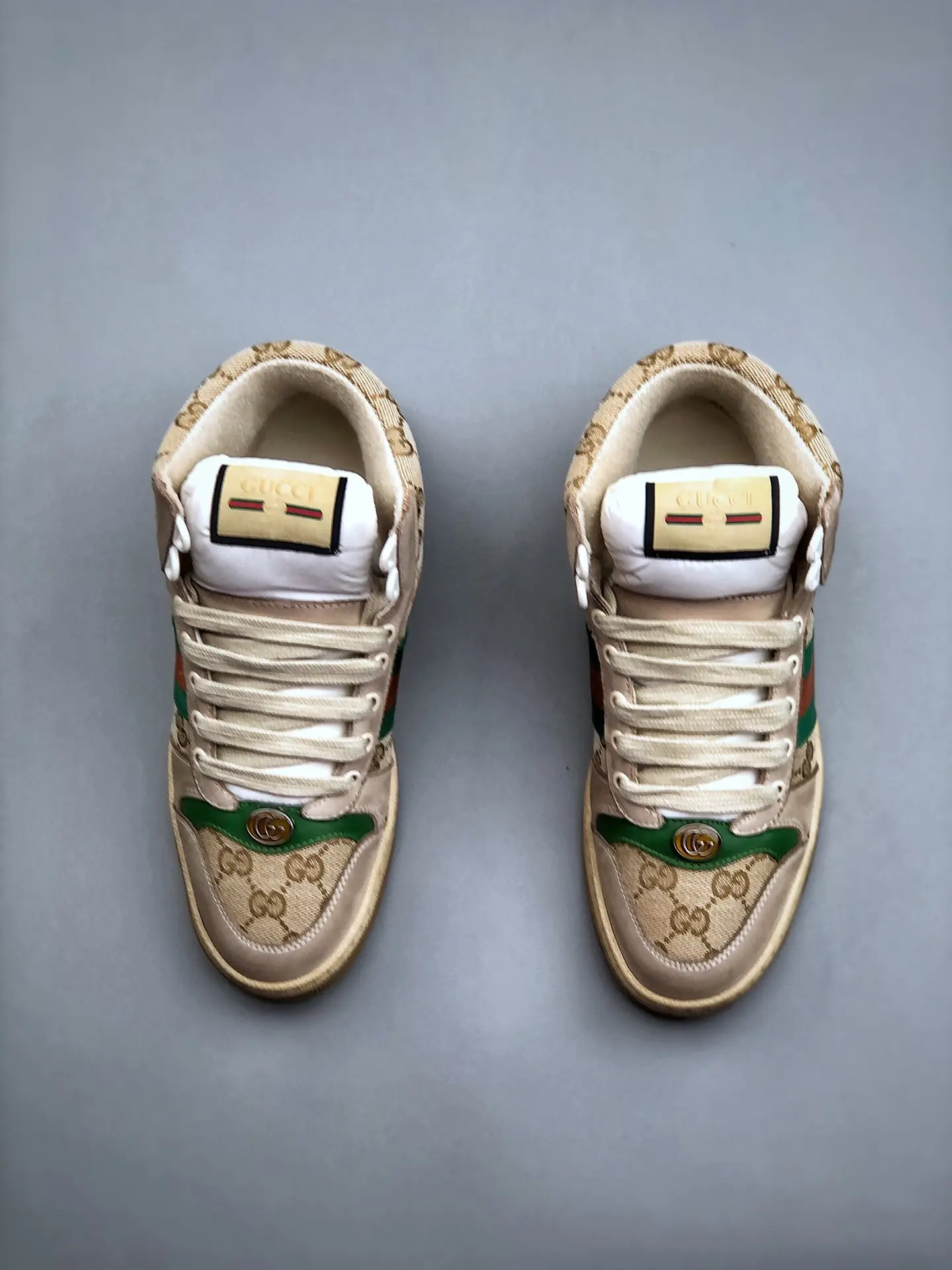 YASSW | Replica Gucci Screener GG High-Top Sneakers in Off-White - Men's