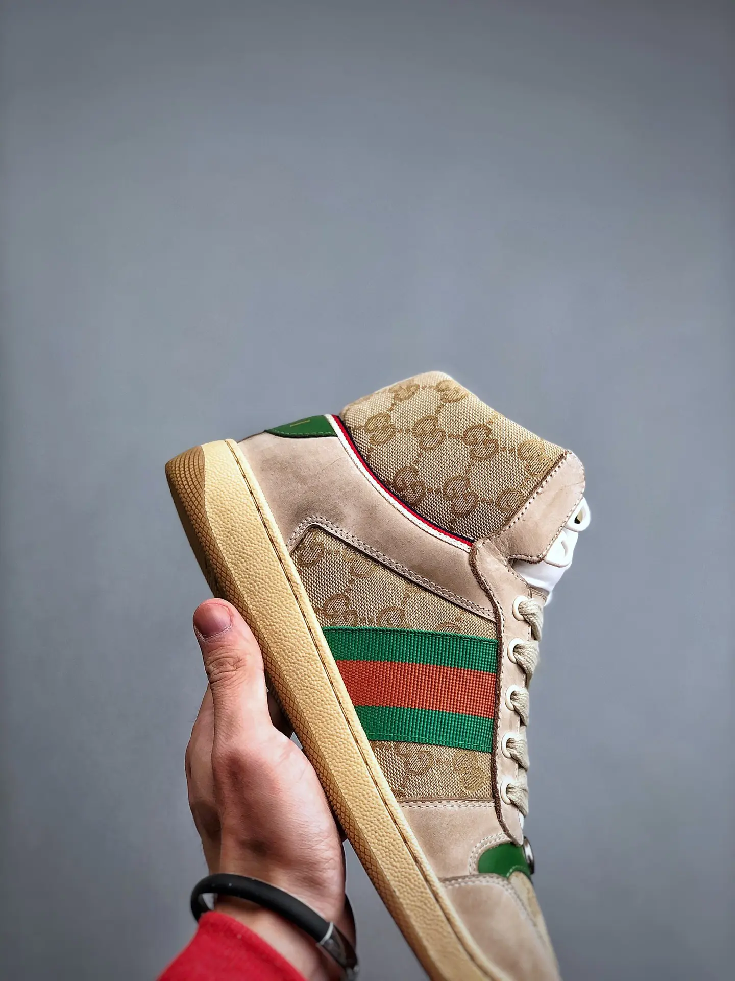 YASSW | Replica Gucci Screener GG High-Top Sneakers in Off-White - Men's