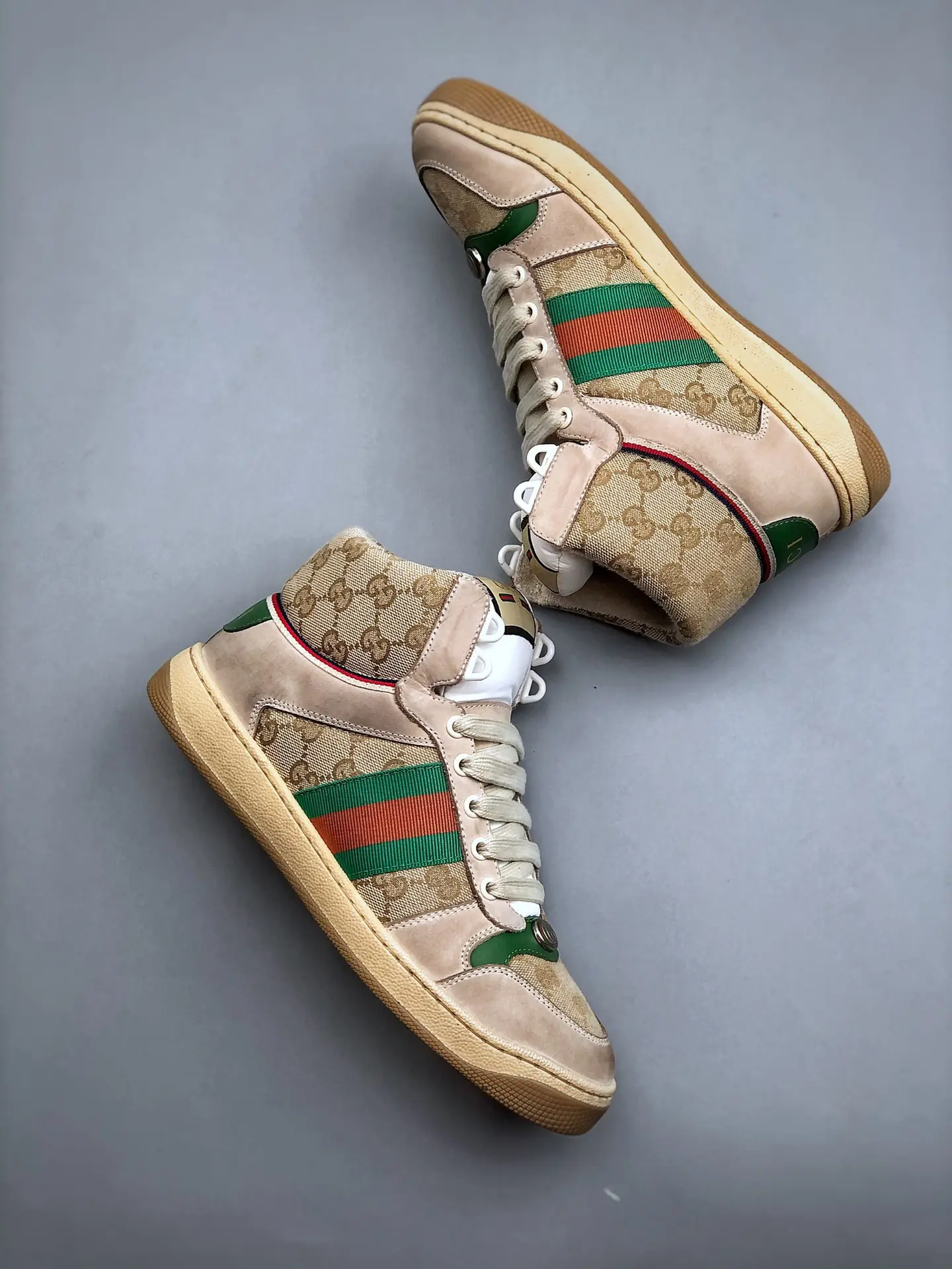 YASSW | Replica Gucci Screener GG High-Top Sneakers in Off-White - Men's