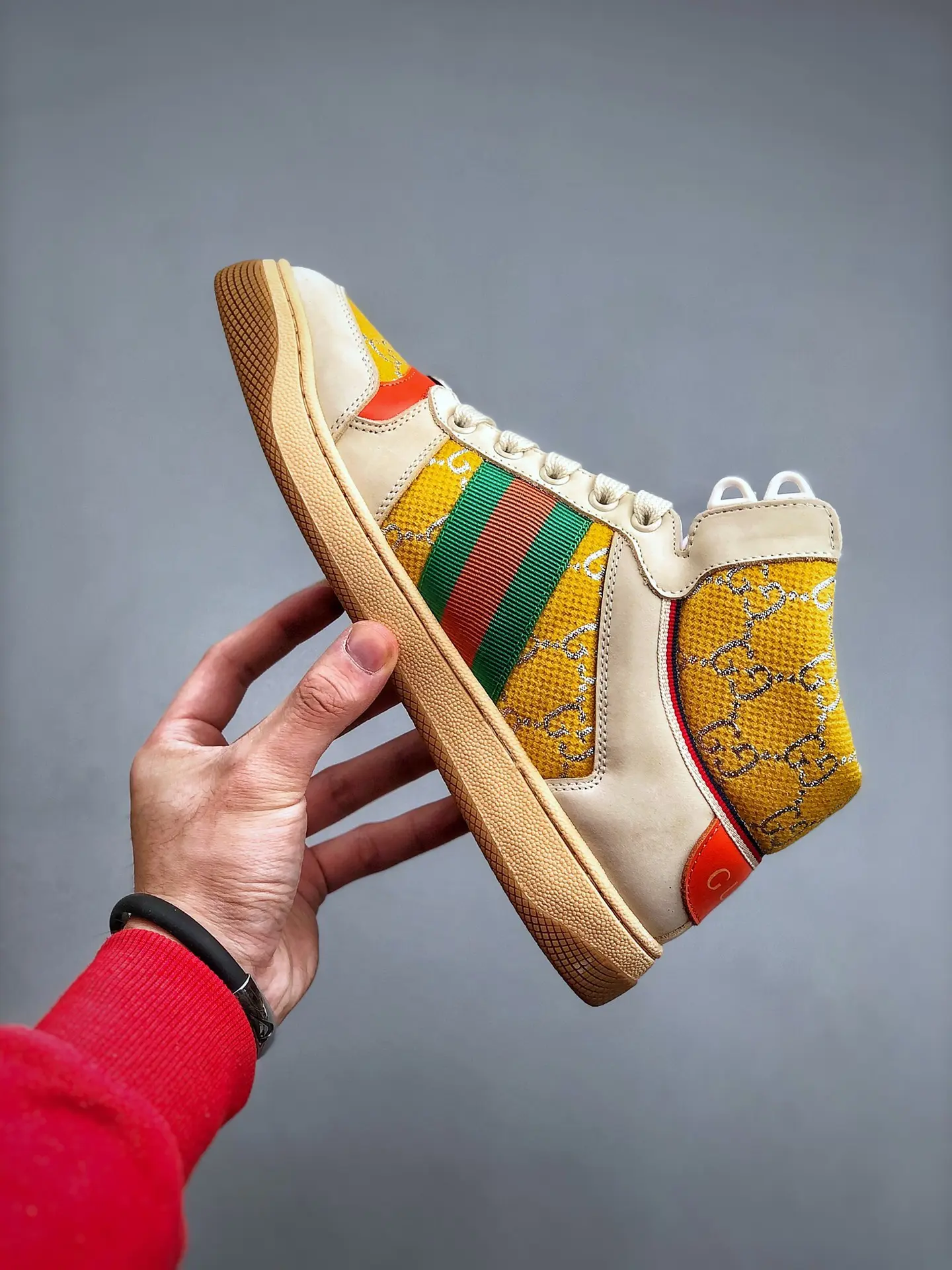 YASSW | Replica Gucci Screener Sneakers - Multi-Color Leather Lace-Up