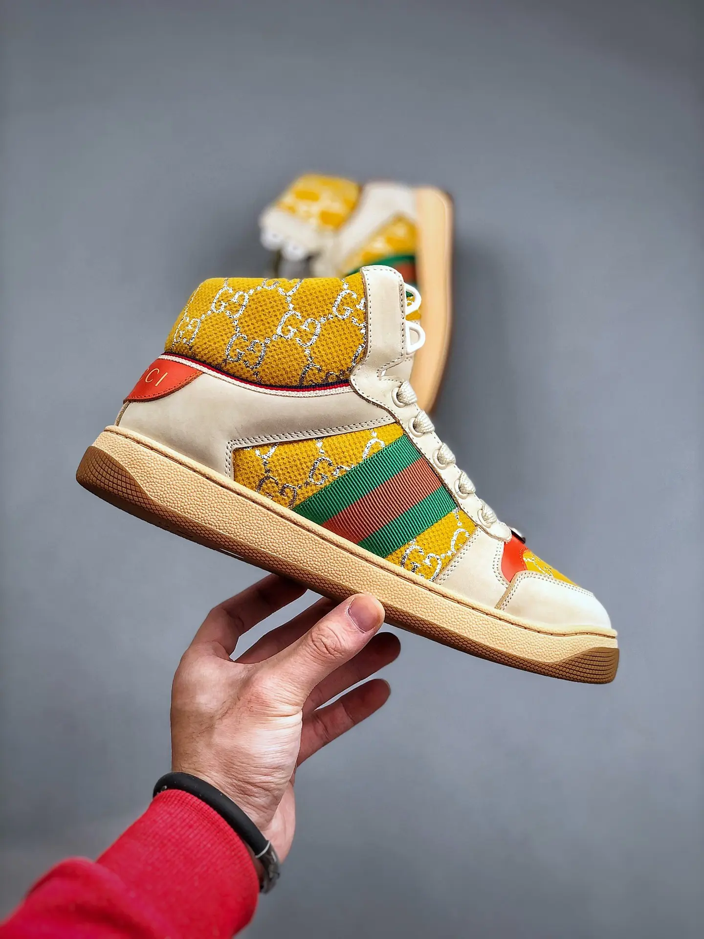 YASSW | Replica Gucci Screener Sneakers - Multi-Color Leather Lace-Up