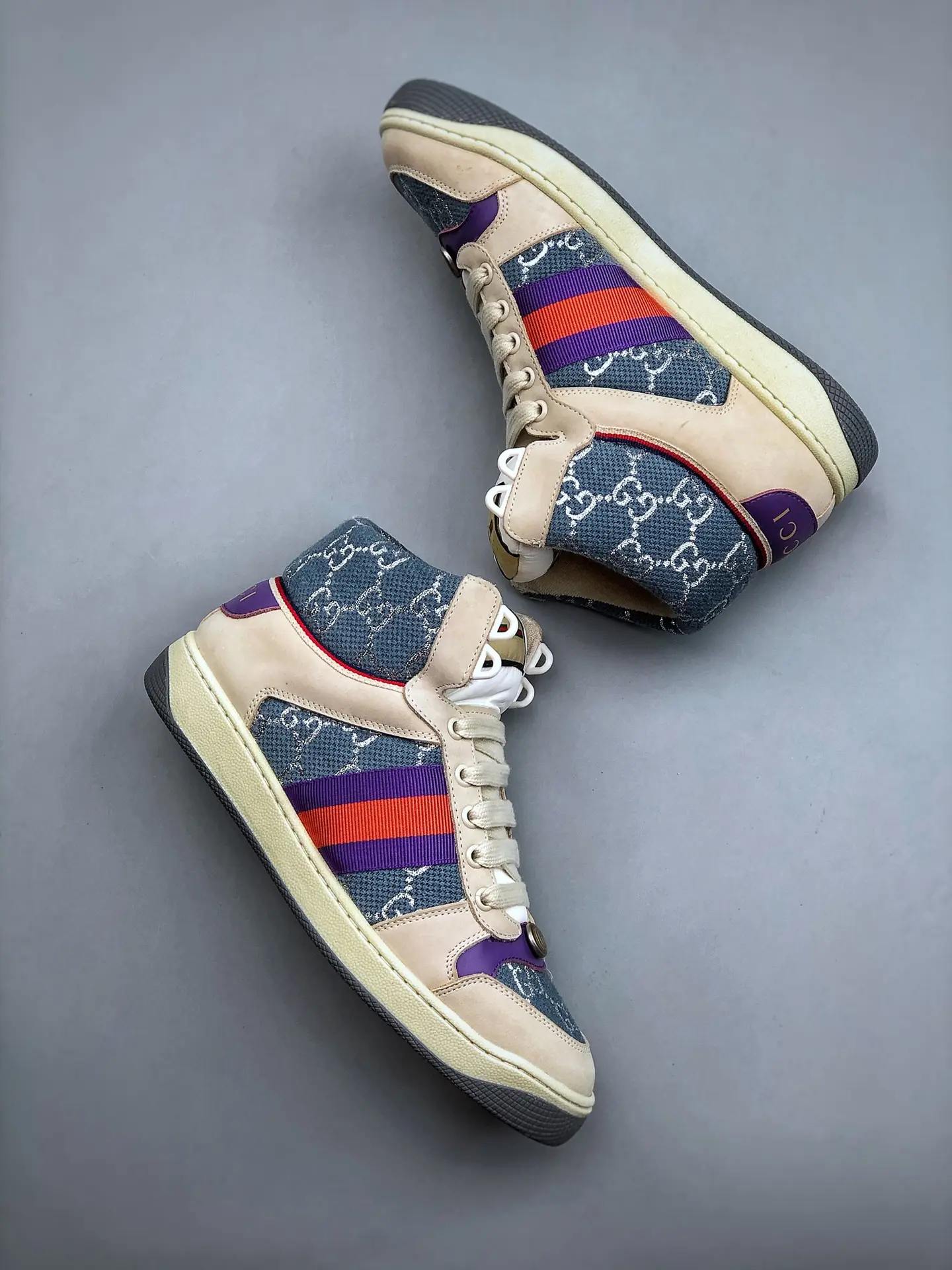 YASSW | Replica Gucci Screener Sneakers: Blue Silver Dusty Milk Shine Review