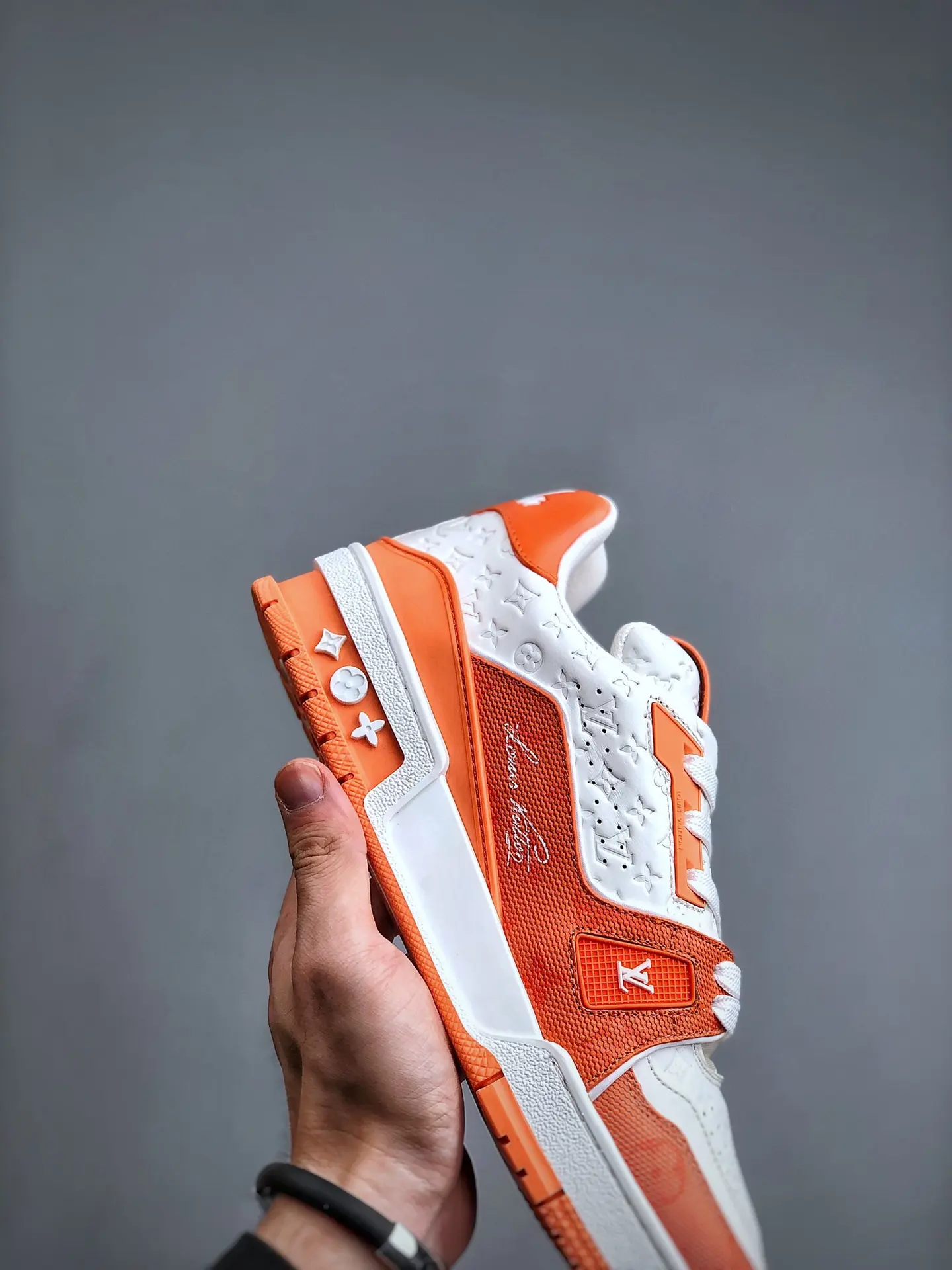 YASSW | Louis Vuitton LV Trainer Sneaker Orange - Replica Review