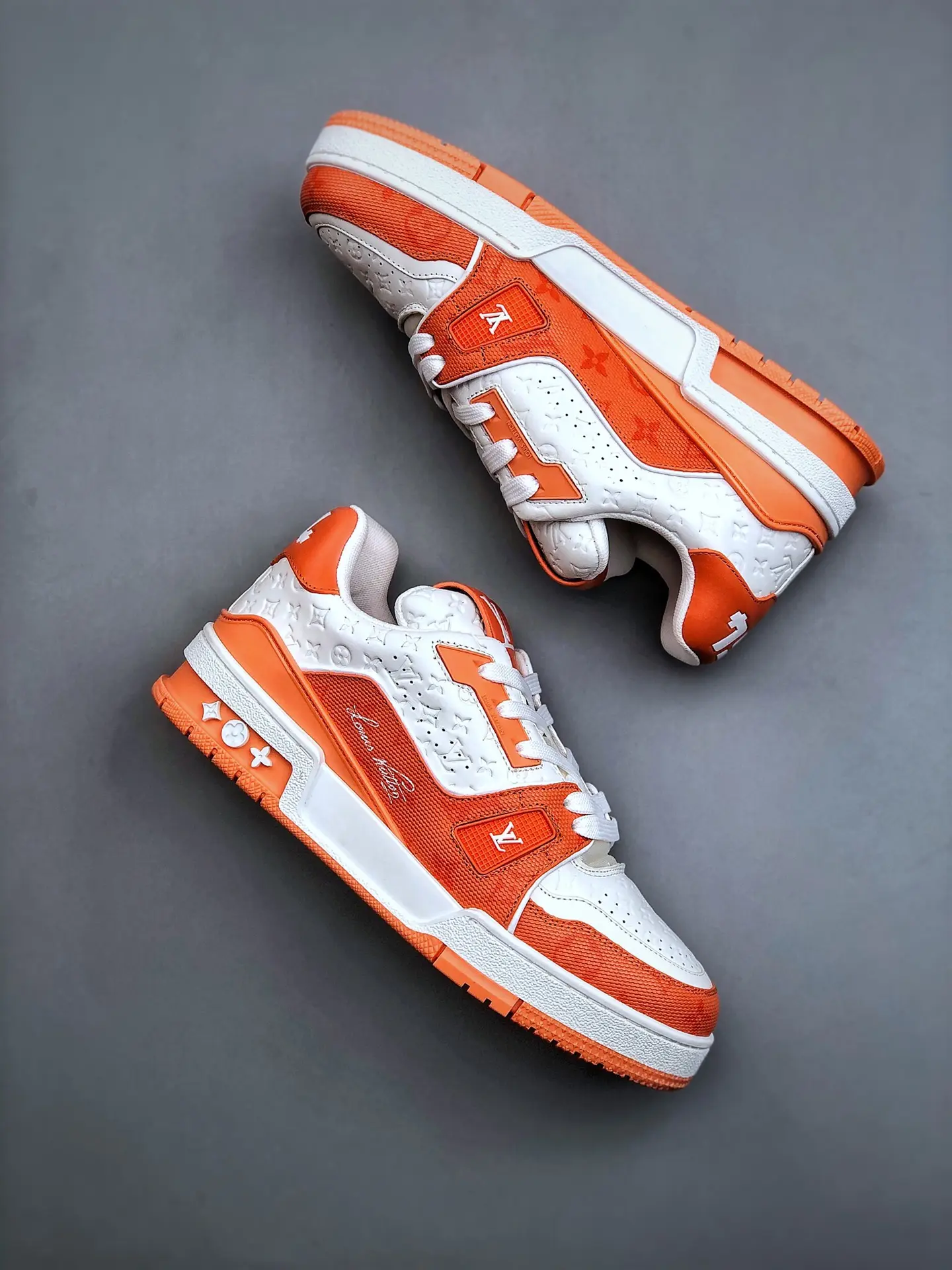 YASSW | Louis Vuitton LV Trainer Sneaker Orange - Replica Review