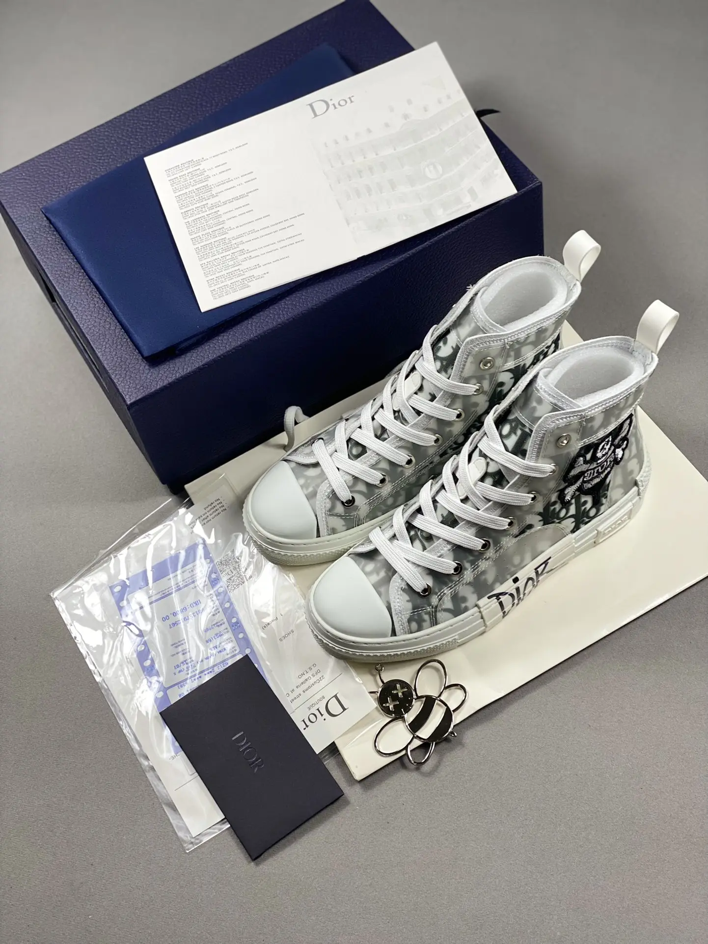 YASSW | Dior B23 Kids High-Top Sneakers White & Black Oblique Replica - Stylish and Affordable