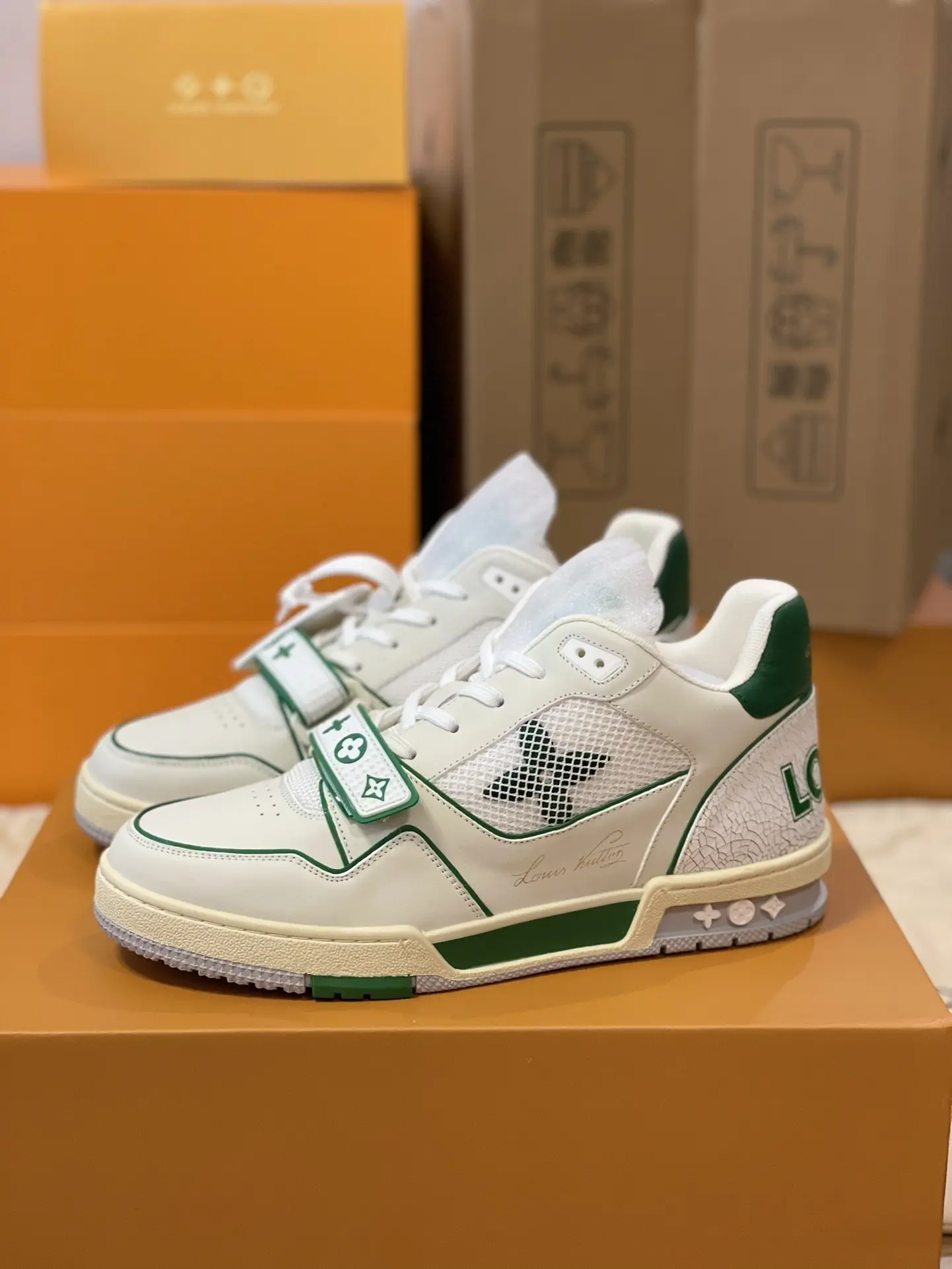 YASSW | Louis Vuitton Trainer Green Mesh Replica: Style & Comfort Redefined