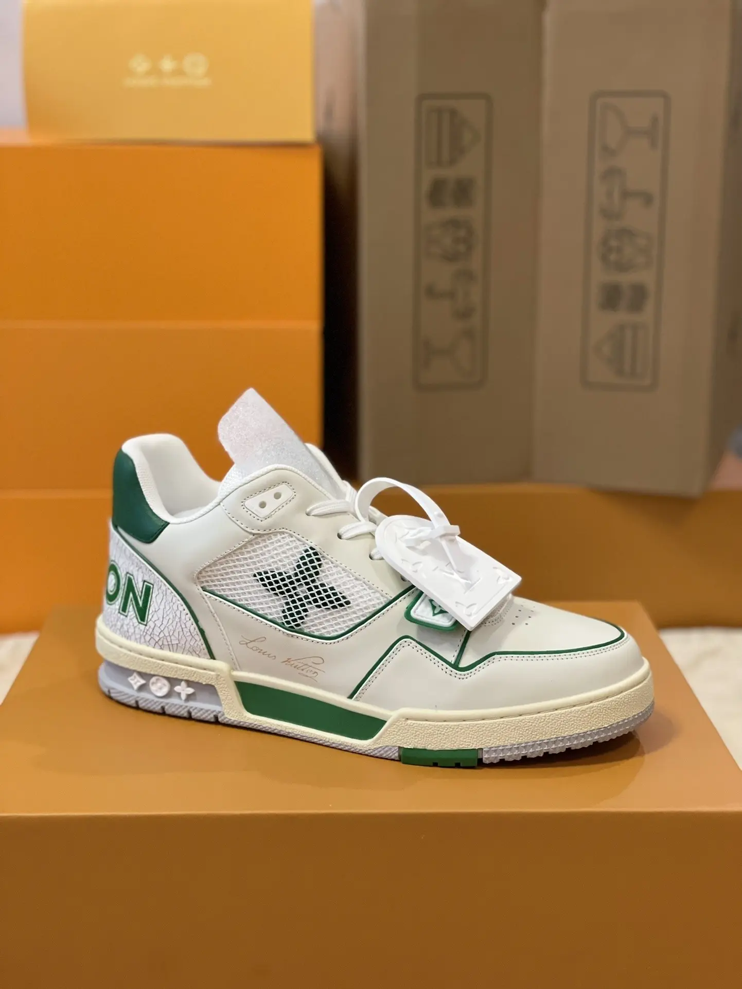 YASSW | Louis Vuitton Trainer Green Mesh Replica: Style & Comfort Redefined