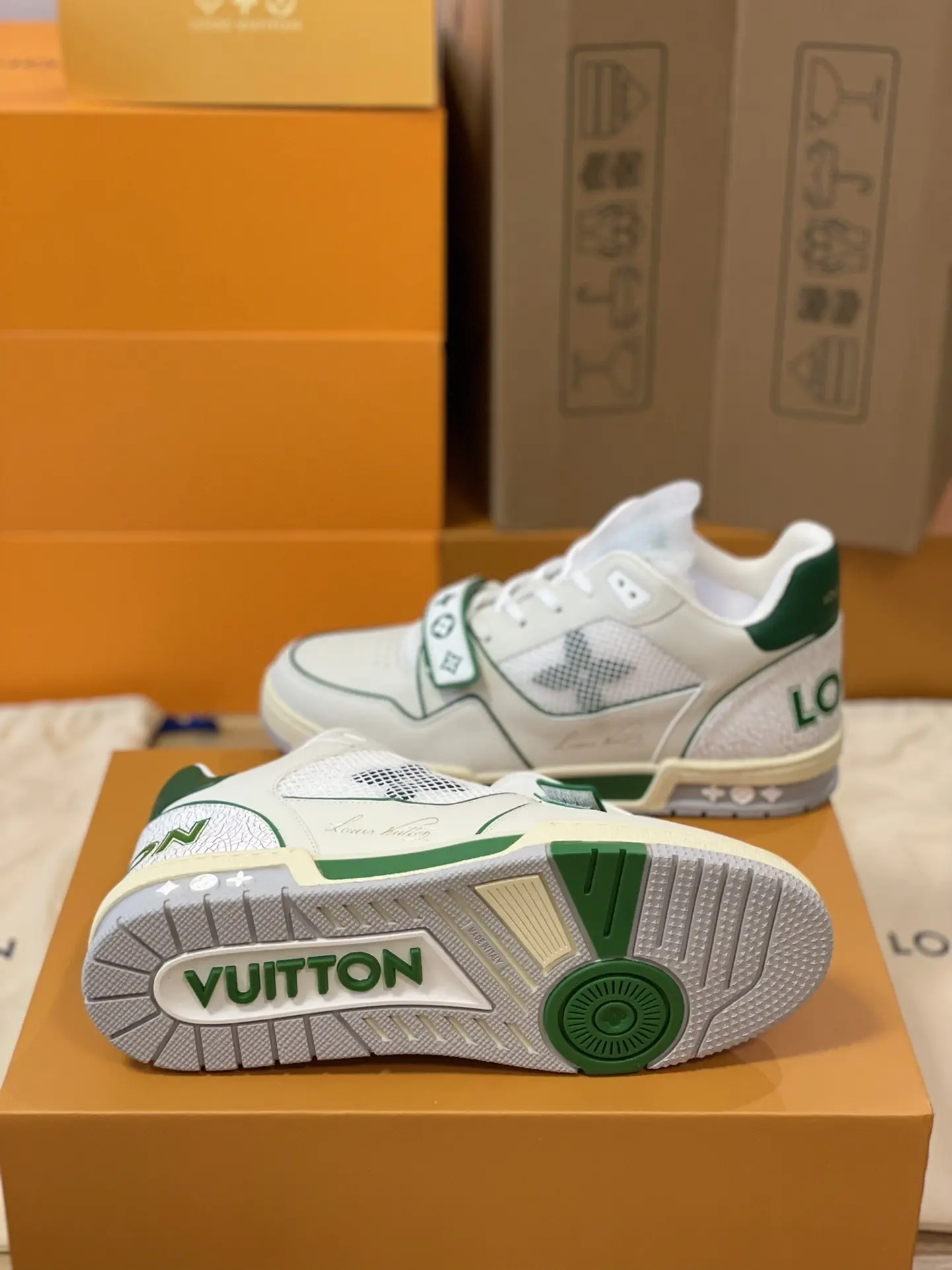 YASSW | Louis Vuitton Trainer Green Mesh Replica: Style & Comfort Redefined