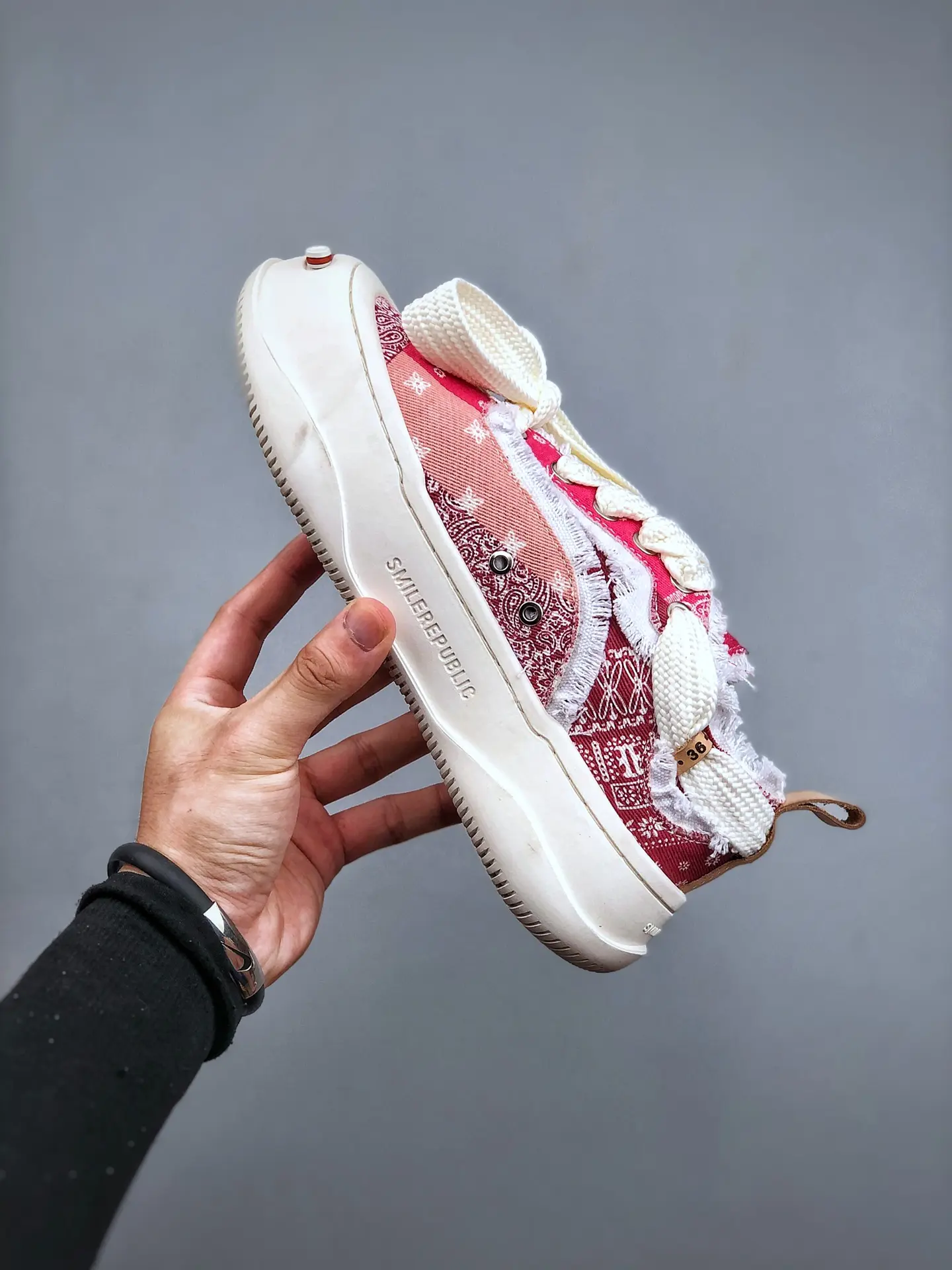 YASSW | Smile Republic Chunky Canvas Sneakers - Pink Glitter Star Design (Replica)