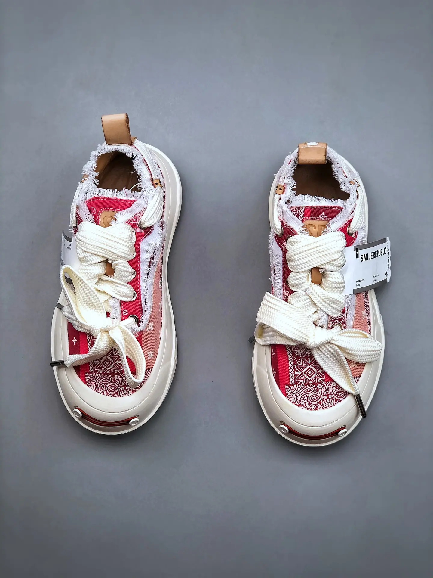 YASSW | Smile Republic Chunky Canvas Sneakers - Pink Glitter Star Design (Replica)