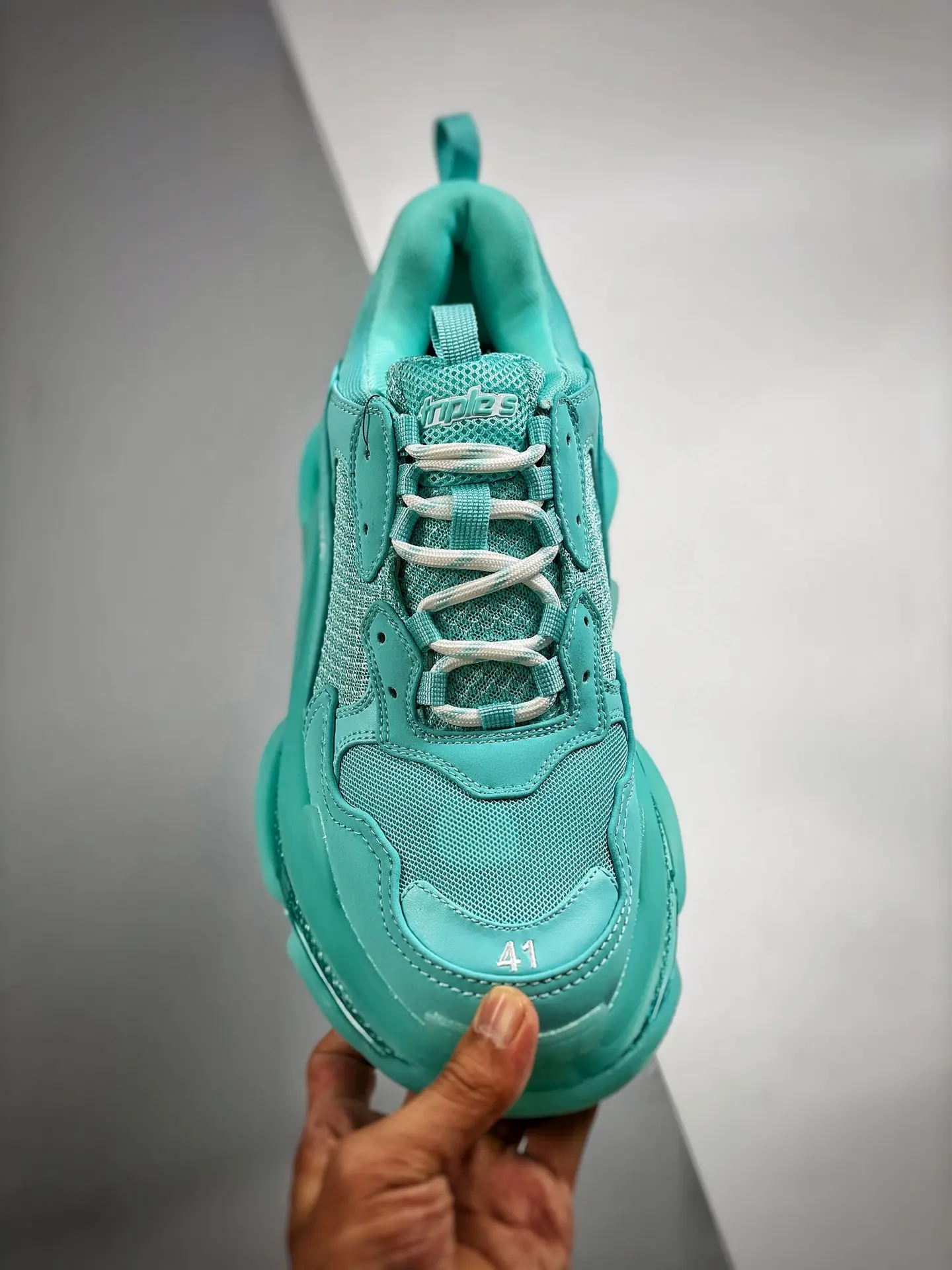 YASSW | Balenciaga Triple S Clear Sole Sneaker Replica: Green vs. Blue