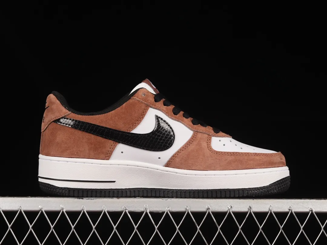 YASSW | Fake Rep Nike Air Force 1 07 Low Snake Mocha Black White DE0023-800