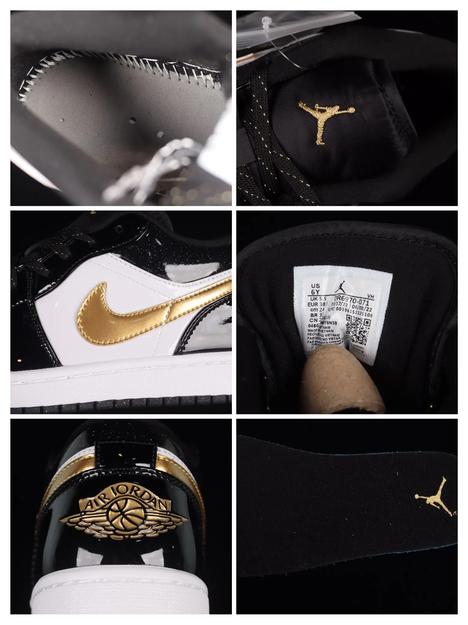 YASSW | Fake Rep Replica Air Jordan 1 Low SE 'Gold Toe' (GS)