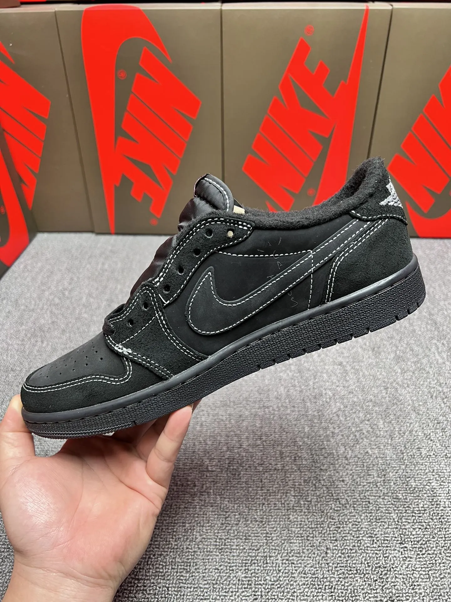 YASSW | Fake Rep Replica Air Jordan 1 Low OG TS Travis Scott Black Phantom