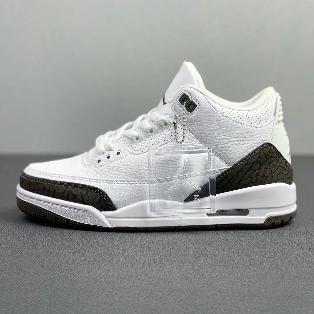 YASSW | Replica Air Jordan 3 Retro Mocha: White, Dark Mocha, Chrome