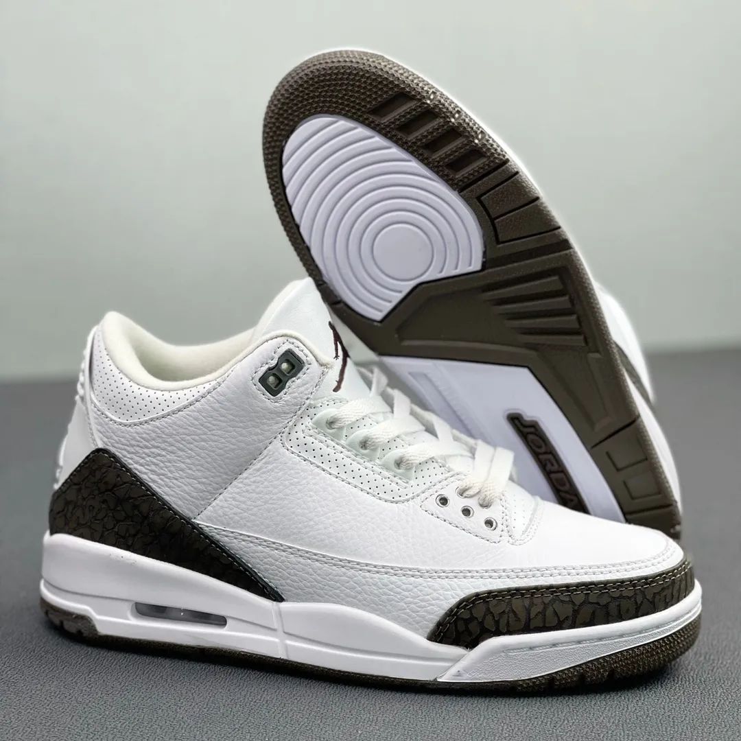 YASSW | Replica Air Jordan 3 Retro Mocha: White, Dark Mocha, Chrome