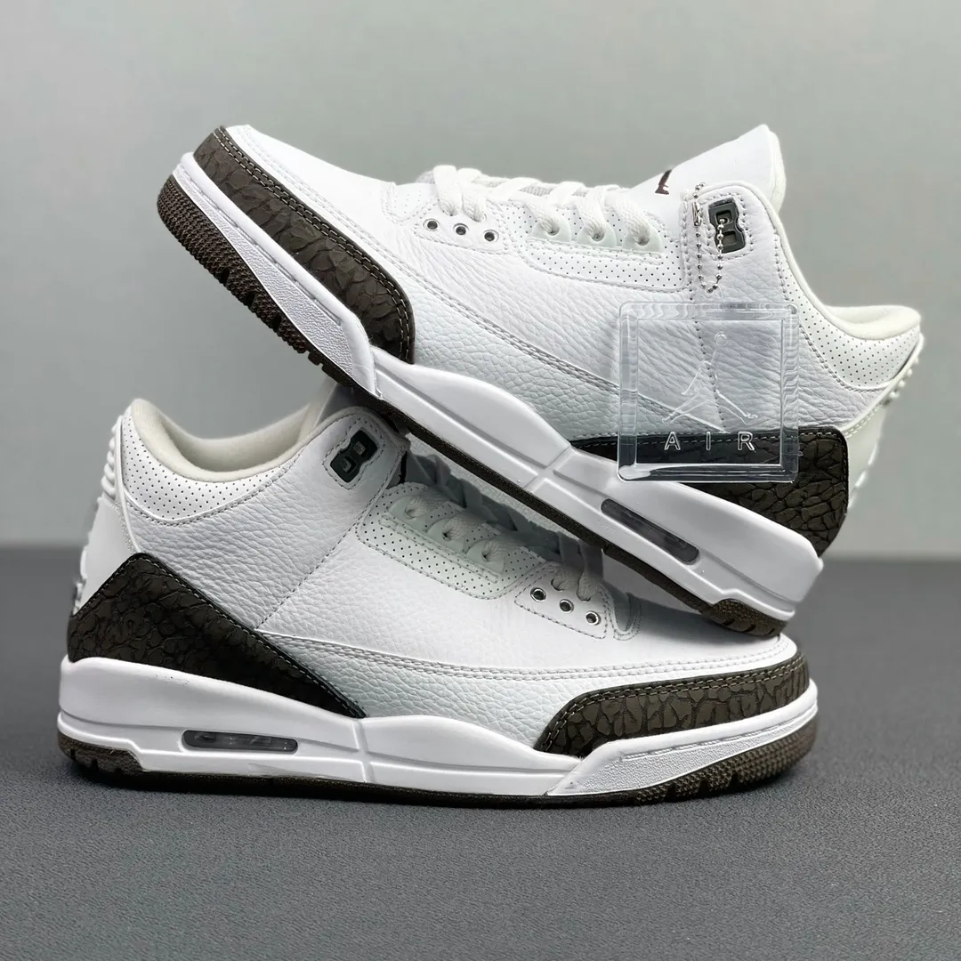 YASSW | Replica Air Jordan 3 Retro Mocha: White, Dark Mocha, Chrome