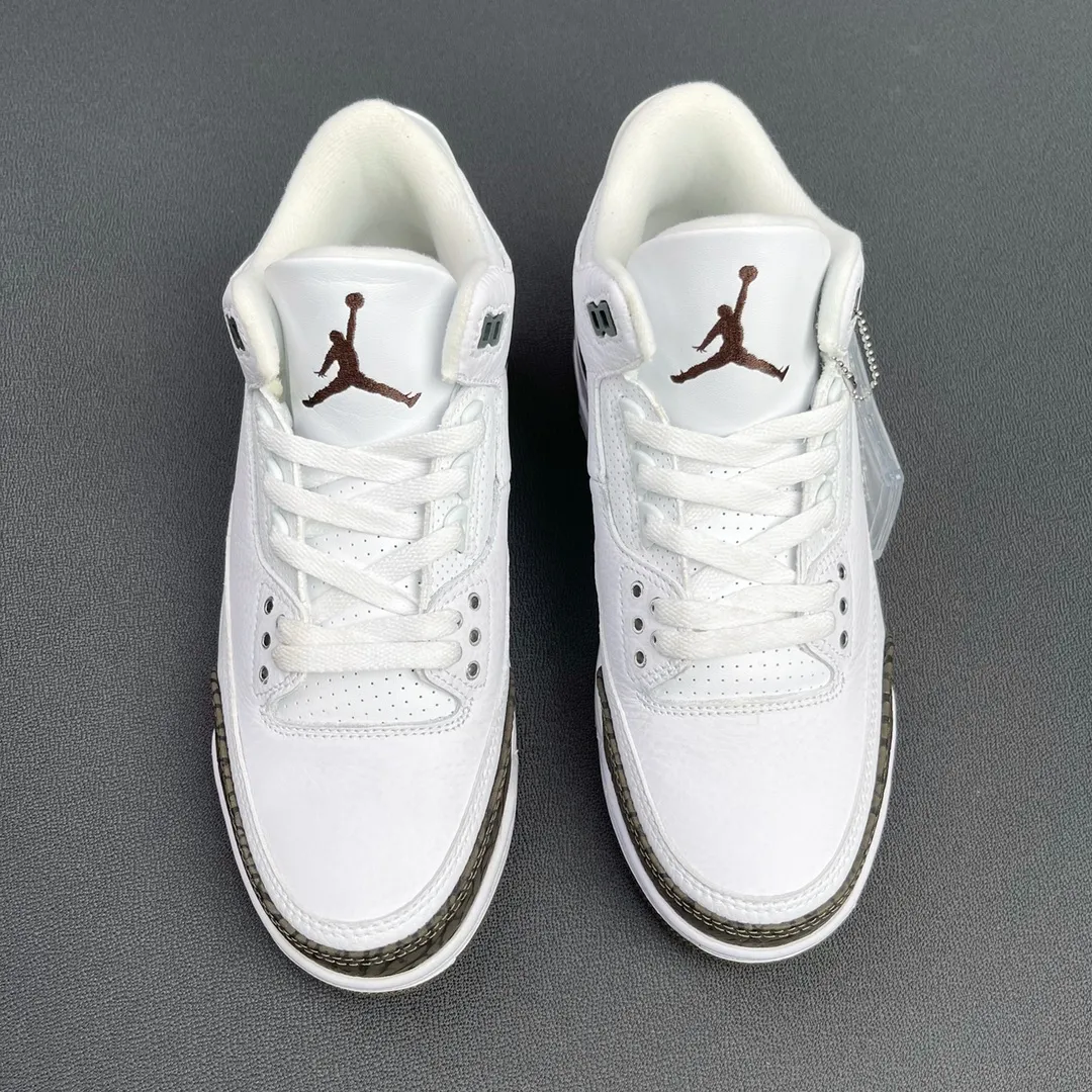 YASSW | Replica Air Jordan 3 Retro Mocha: White, Dark Mocha, Chrome