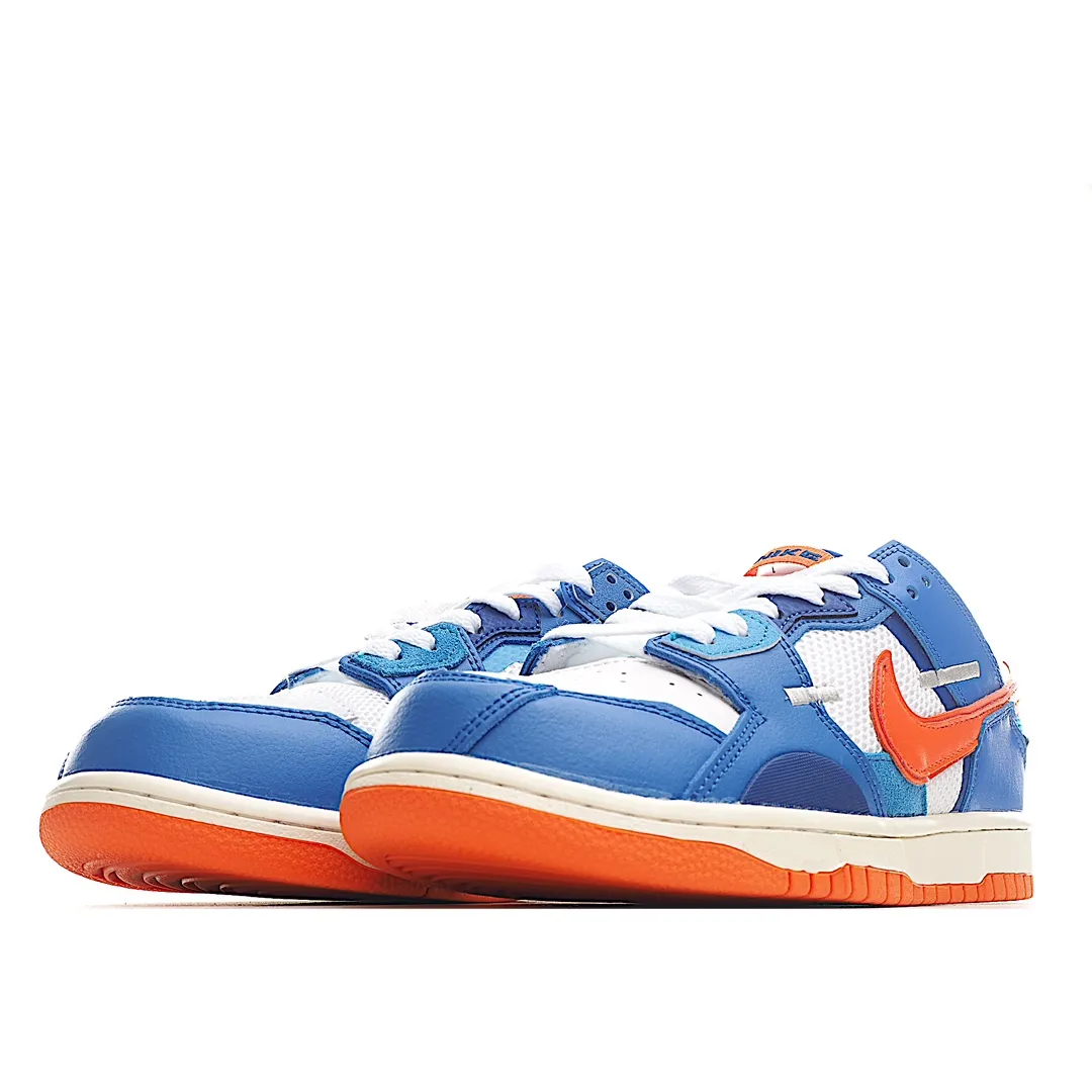 YASSW | Nike Dunk Low Scrap 'Knicks' Replica – White/Blue/Orange Men's Size 11.5