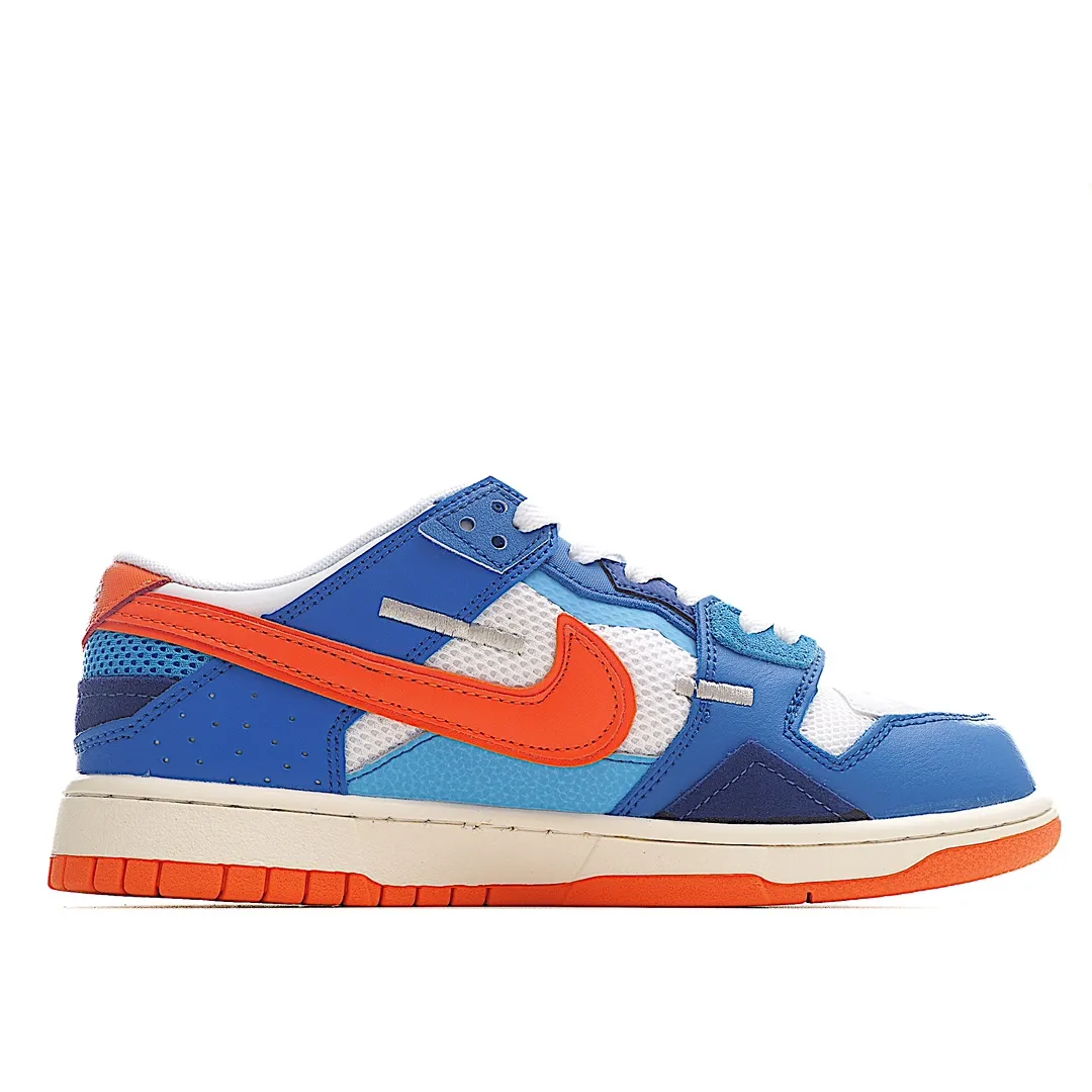 YASSW | Nike Dunk Low Scrap 'Knicks' Replica – White/Blue/Orange Men's Size 11.5