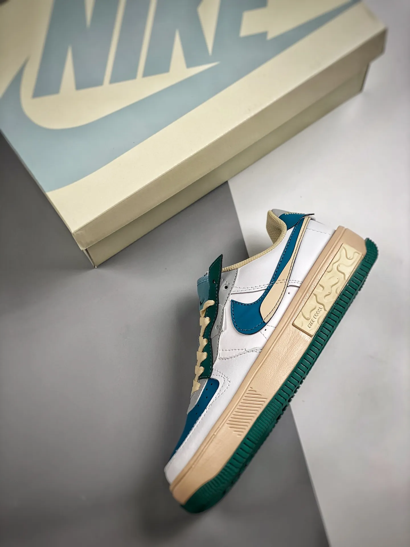 YASSW | Fake Rep Replica Nike Air Force 1 Fontanka White/Blue-Green: A Detailed Look