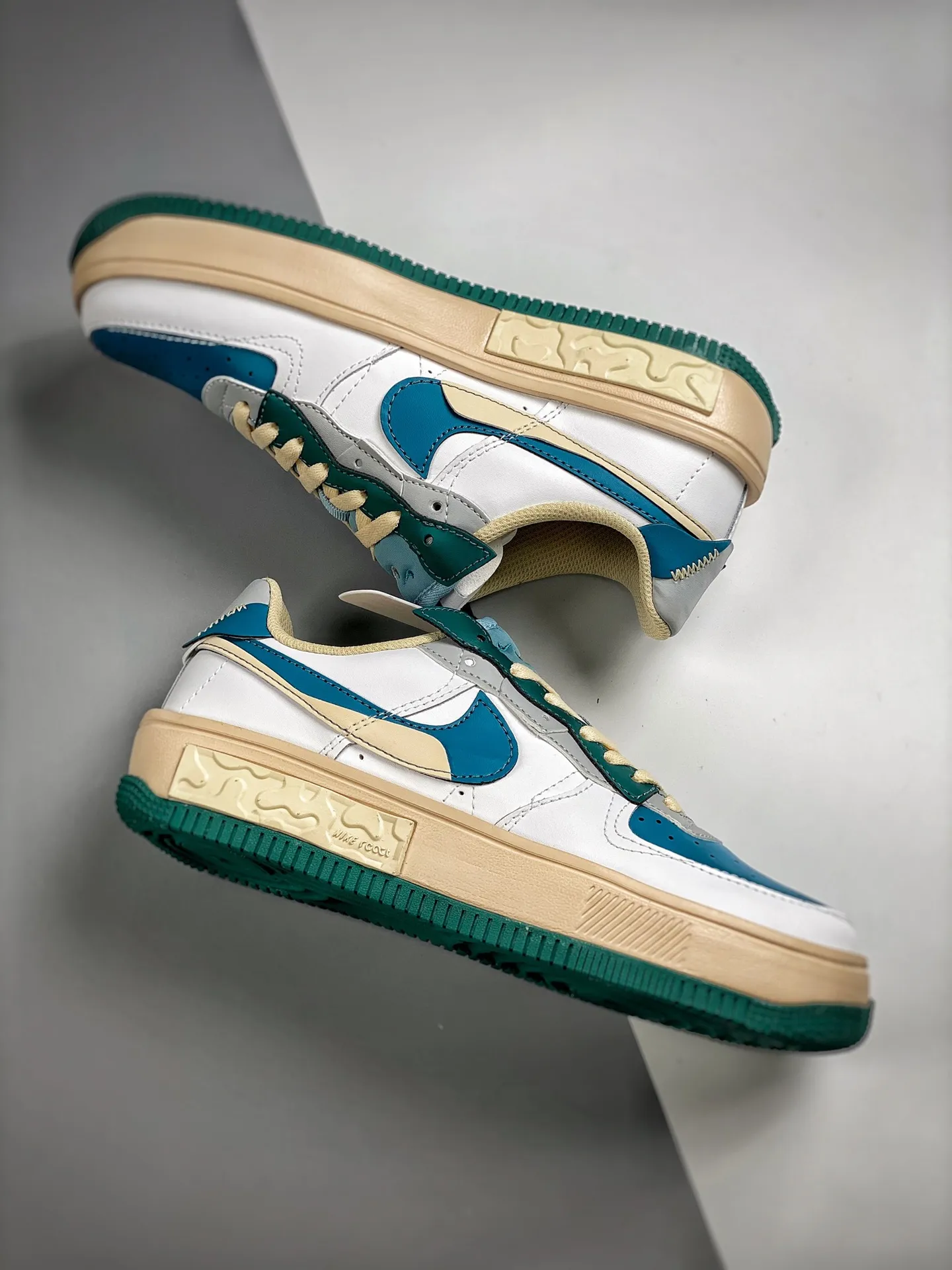 YASSW | Fake Rep Replica Nike Air Force 1 Fontanka White/Blue-Green: A Detailed Look