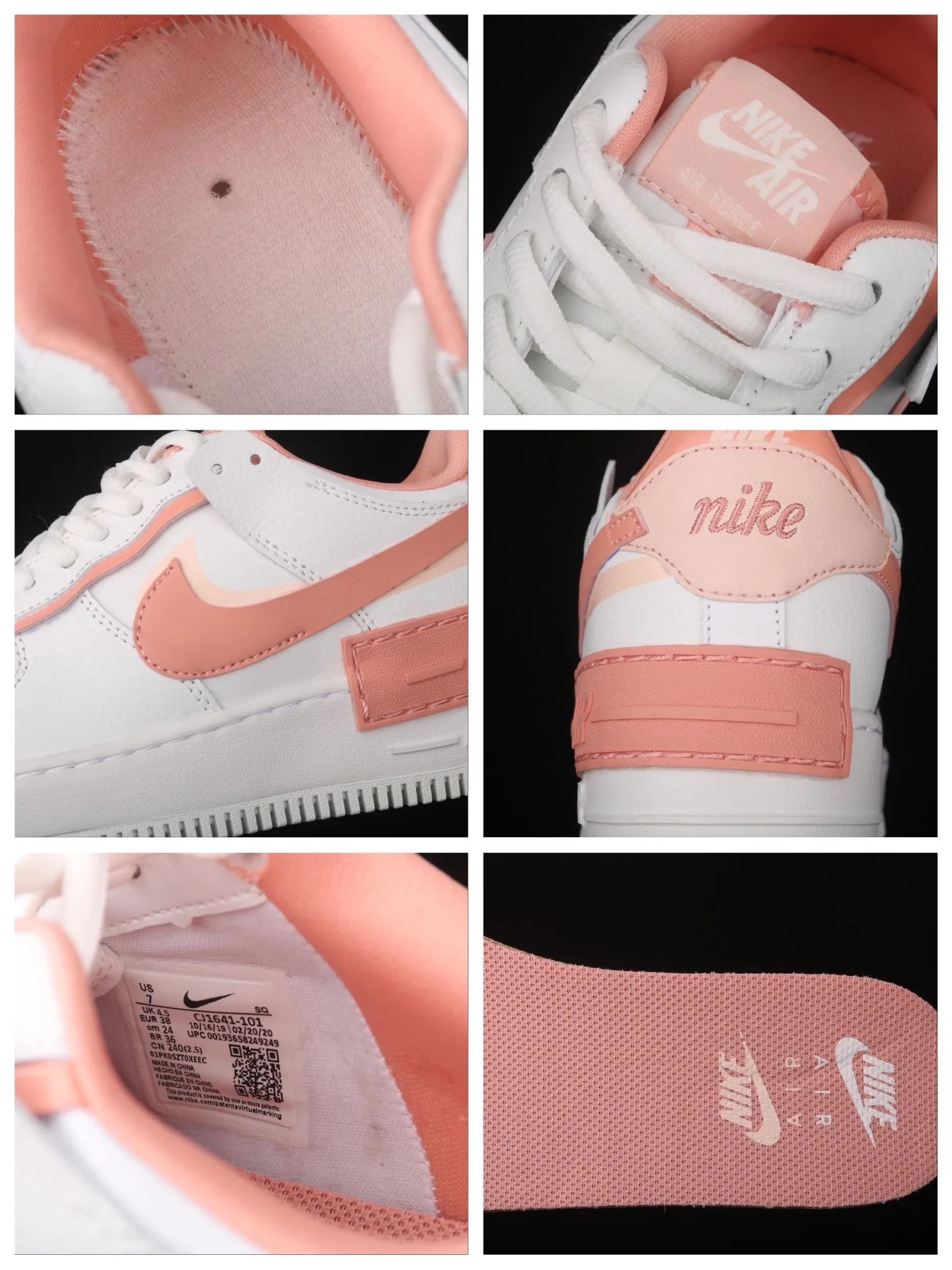 YASSW | Nike WMNS Air Force 1 Shadow SE - Summit White / Pink Quartz / Washed Coral Replica