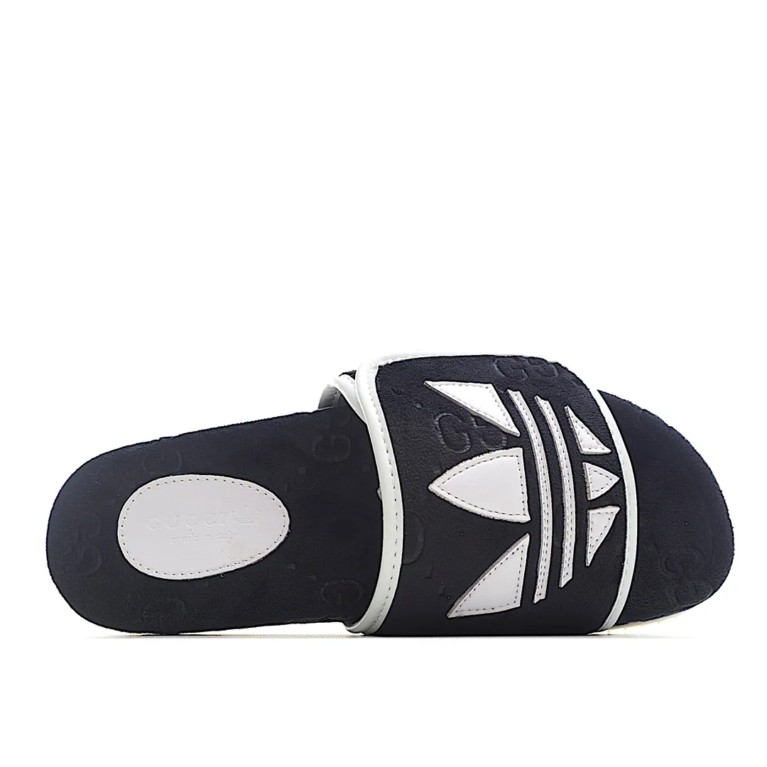 YASSW | Adidas x Gucci Men's Slide Sandal Black GG Monogram - Replica