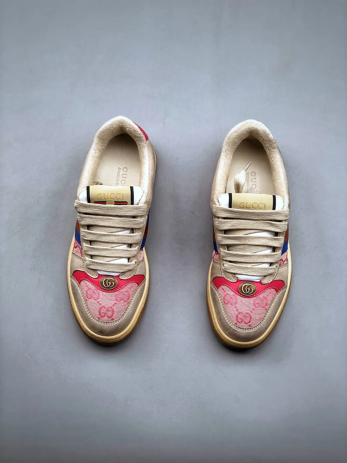 YASSW | Gucci GG Pink Leather Sneakers Replica: Stylish and Affordable Choice