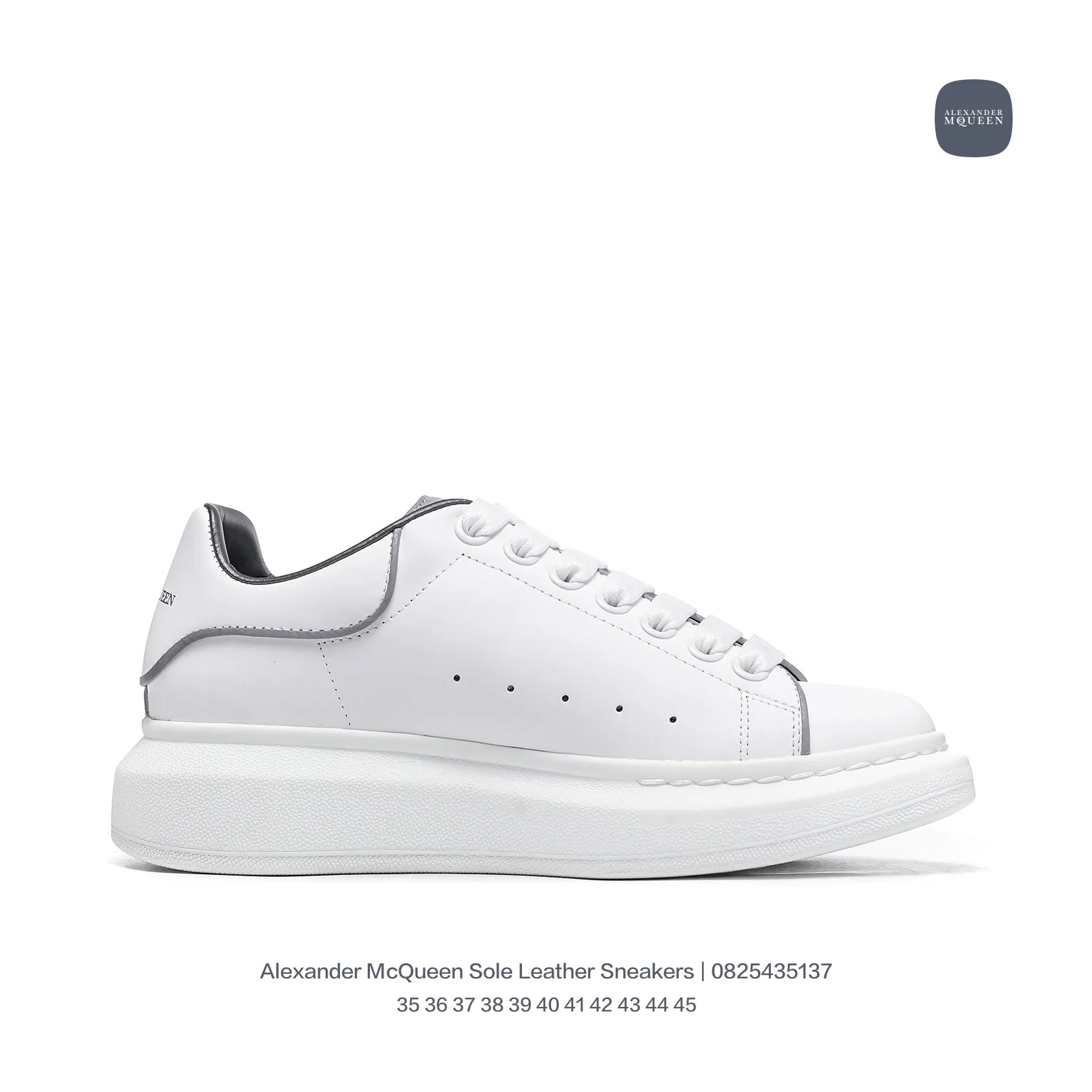 YASSW | Fake Rep Replica Alexander McQueen White Reflective Oversized Sneakers